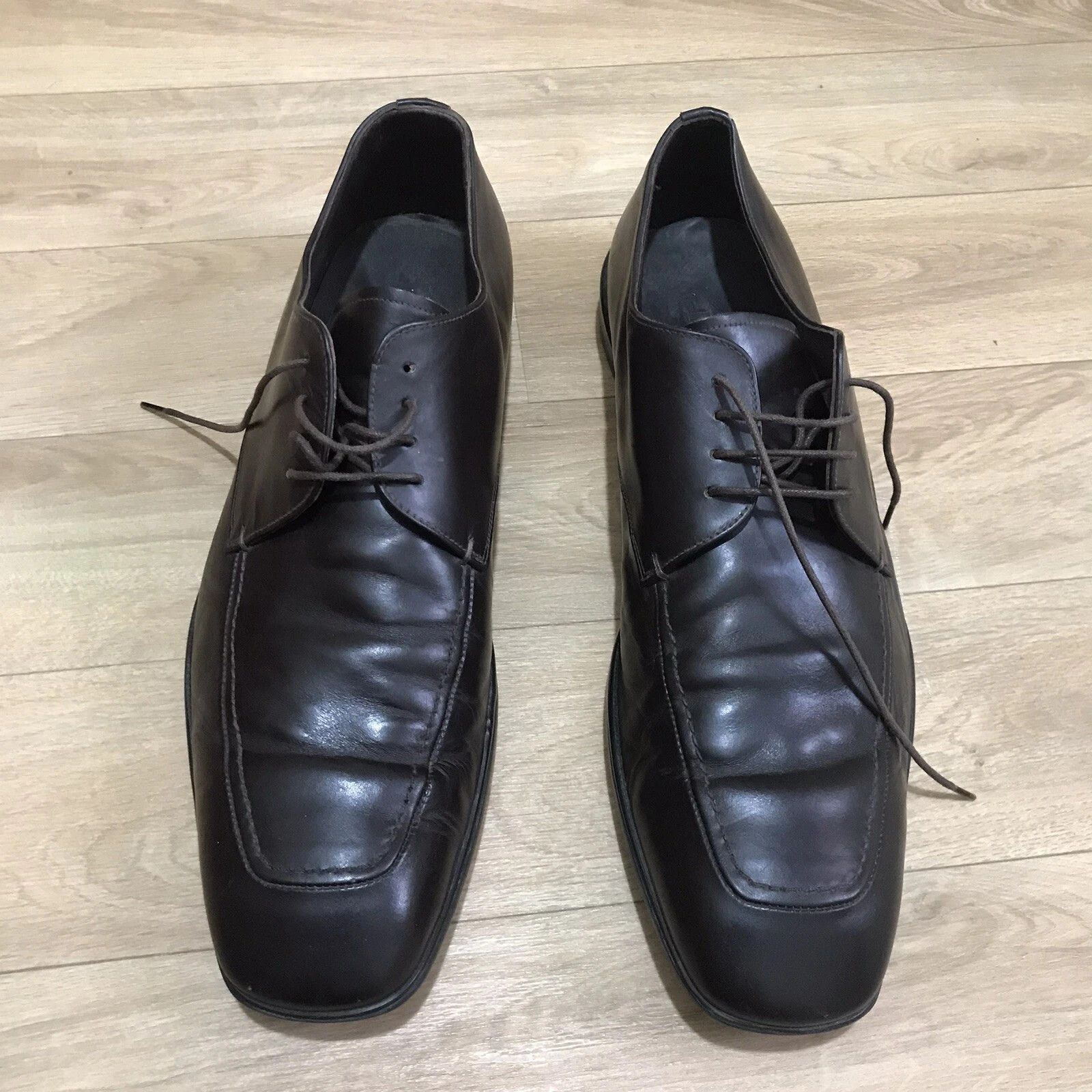 Prada Prada Dress Shoes Men's Leather Lace Up Oxford BROWN Size US 11 / EU 44 - 2 Thumbnail