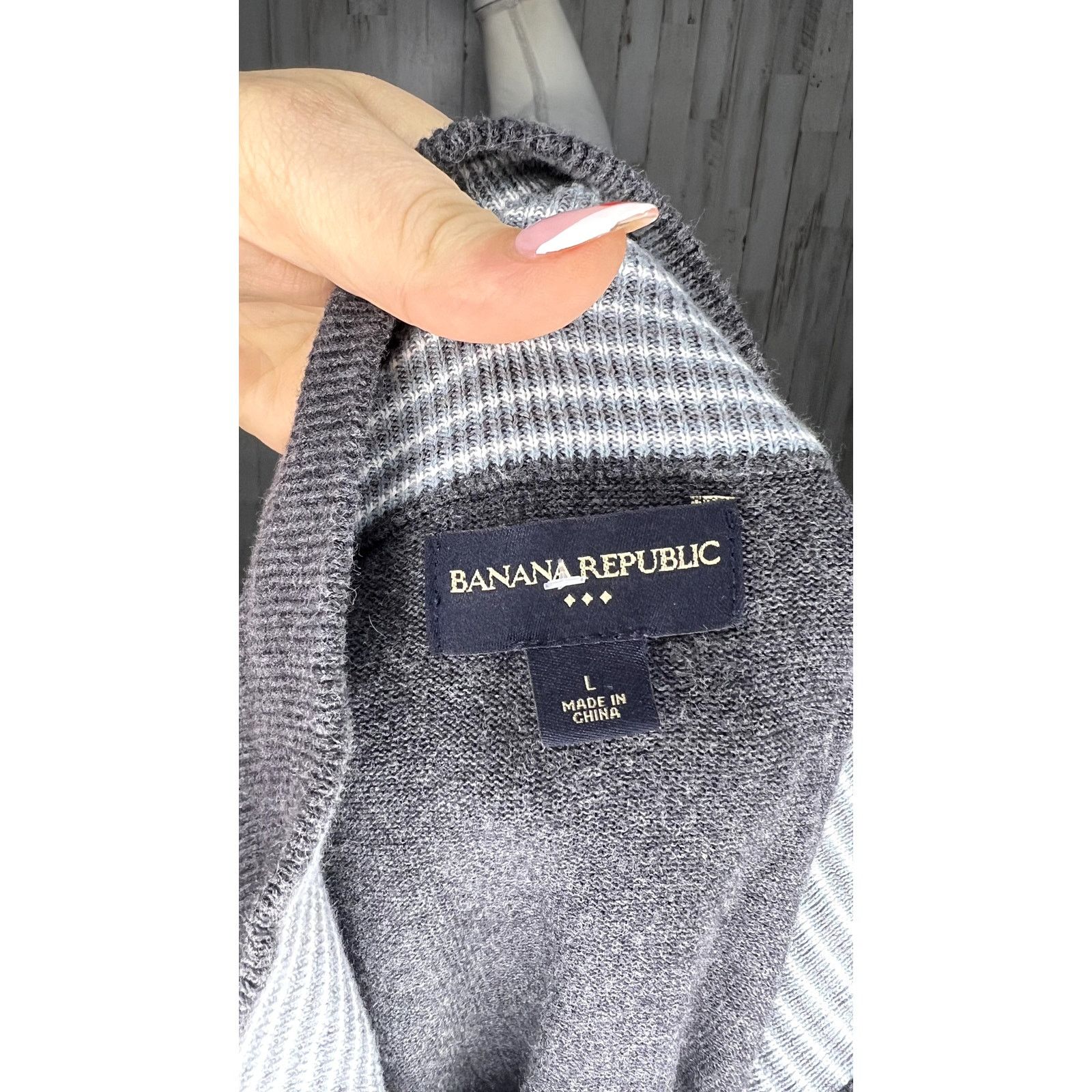 Banana Republic Banana Republic Mens Large Gray Quarter-Zip Pullover Sweater Size US L / EU 52-54 / 3 - 5 Thumbnail