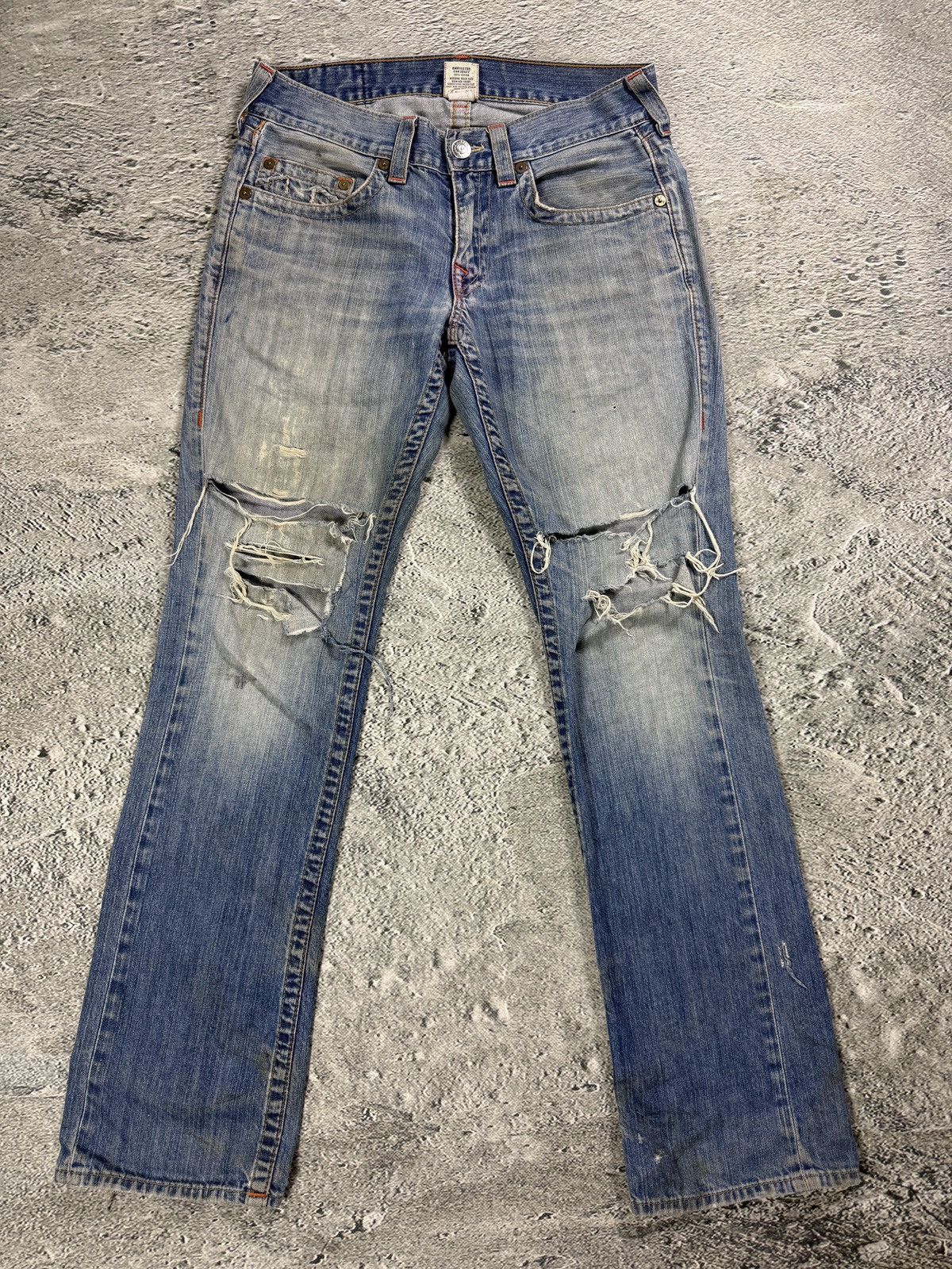 True Religion True Religion jeans vintage denim pants blue distressed Size US 31 - 8 Thumbnail