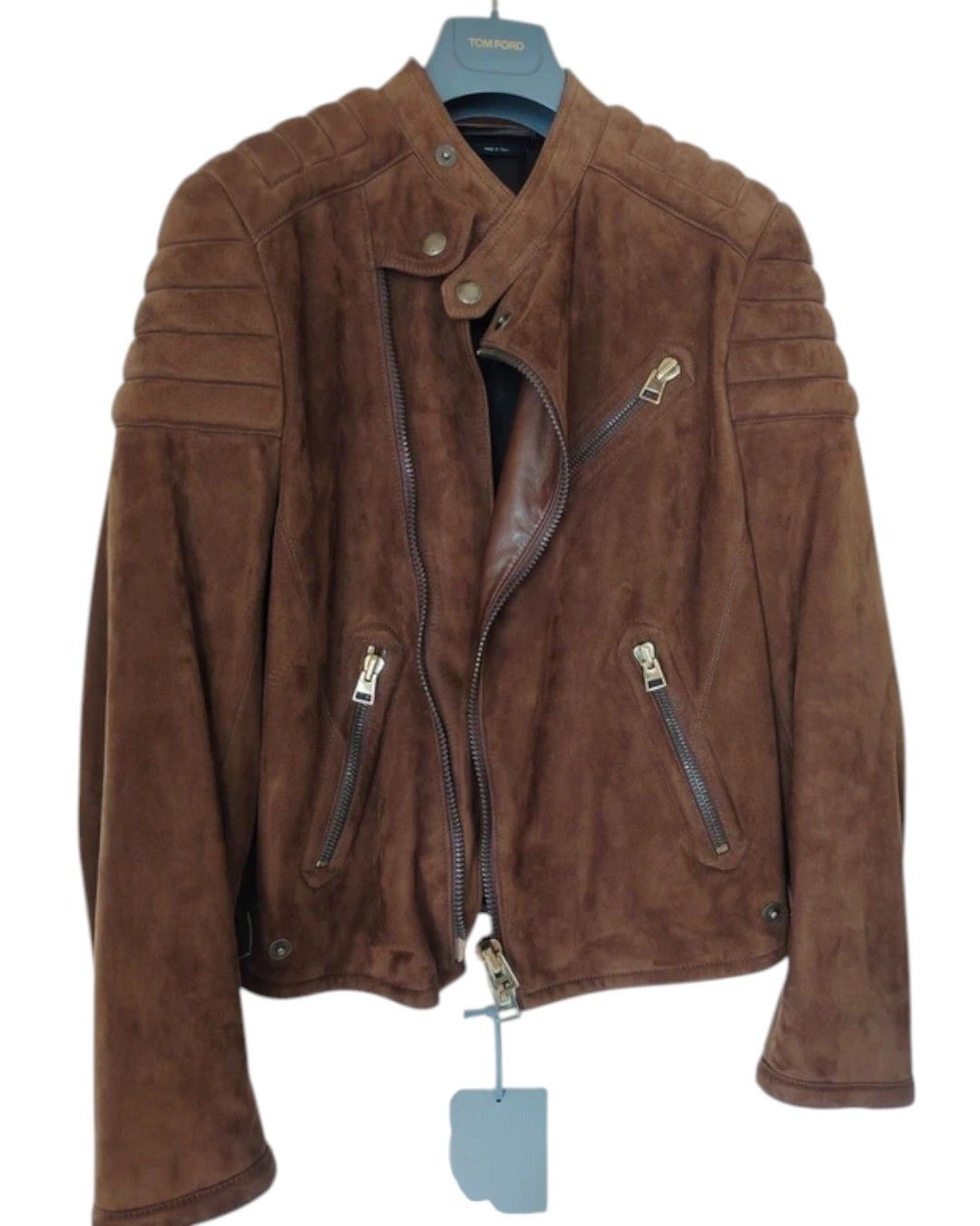 Tom Ford CALFSKIN SUEDE LEATHER BIKER JACKET Size US M / EU 48-50 / 2 - 1 Thumbnail