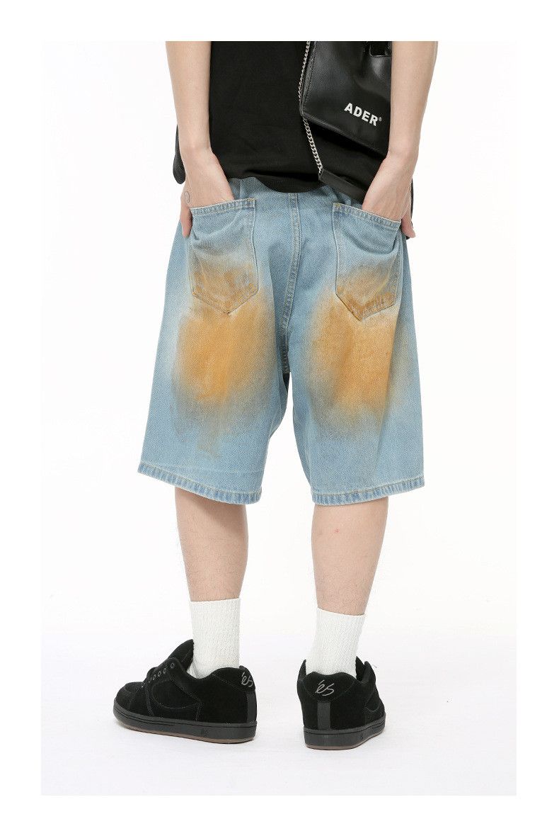 Japanese Brand × Vintage Ripped Old Rust Jorts Shorts Baggy Jeans Size US 33 - 7 Thumbnail