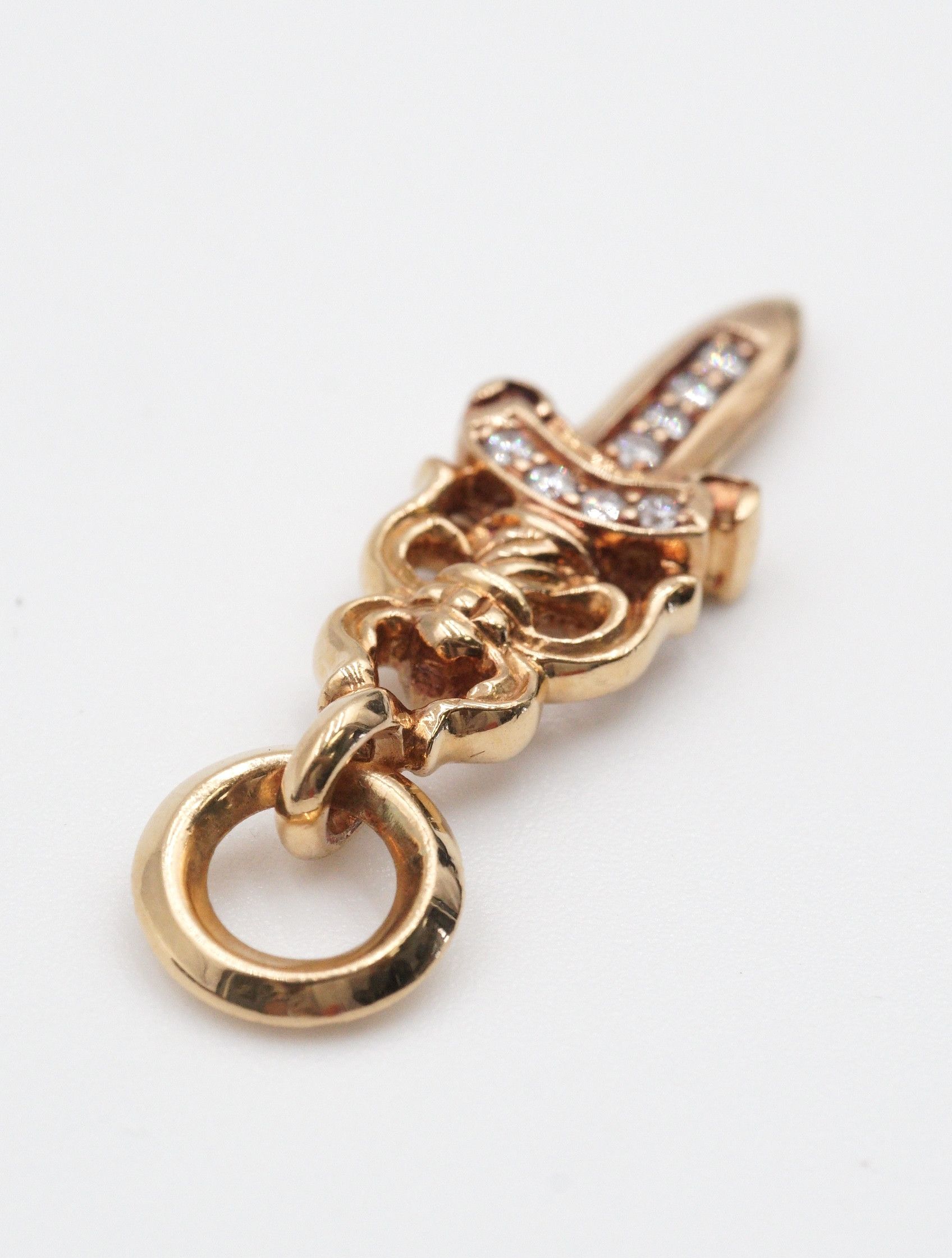 Chrome Hearts Chrome Hearts 22K Gold Dagger with White Diamonds Size ONE SIZE - 5 Thumbnail