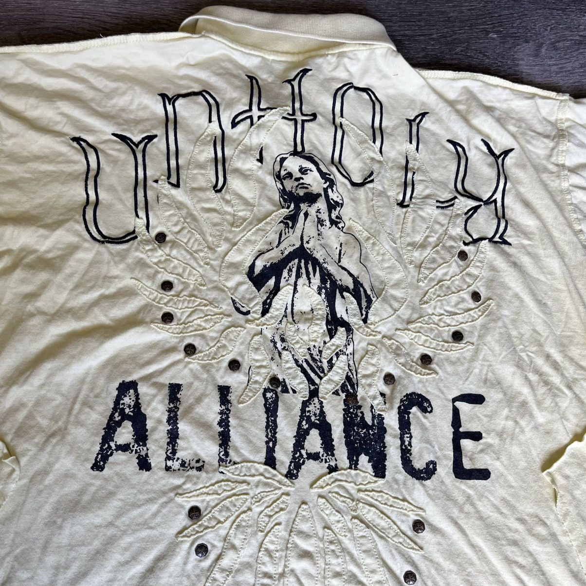 Affliction × Black Label × Vintage Vintage Y2K Blac Label Affliction Unholy Alliance Polo Shirt Size US XL / EU 56 / 4 - 5 Thumbnail