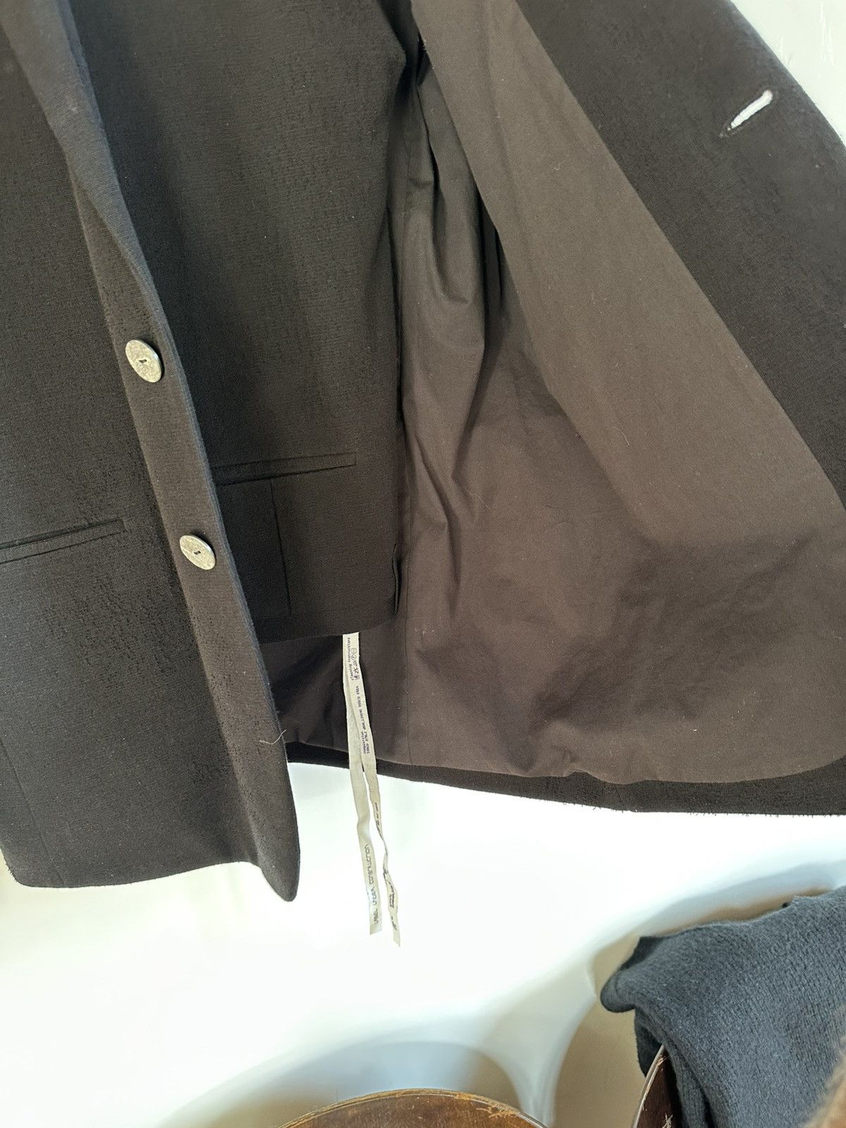 Label Under Construction Soft and stretch blazer black cotton/linen/elastan Size 52R - 4 Thumbnail