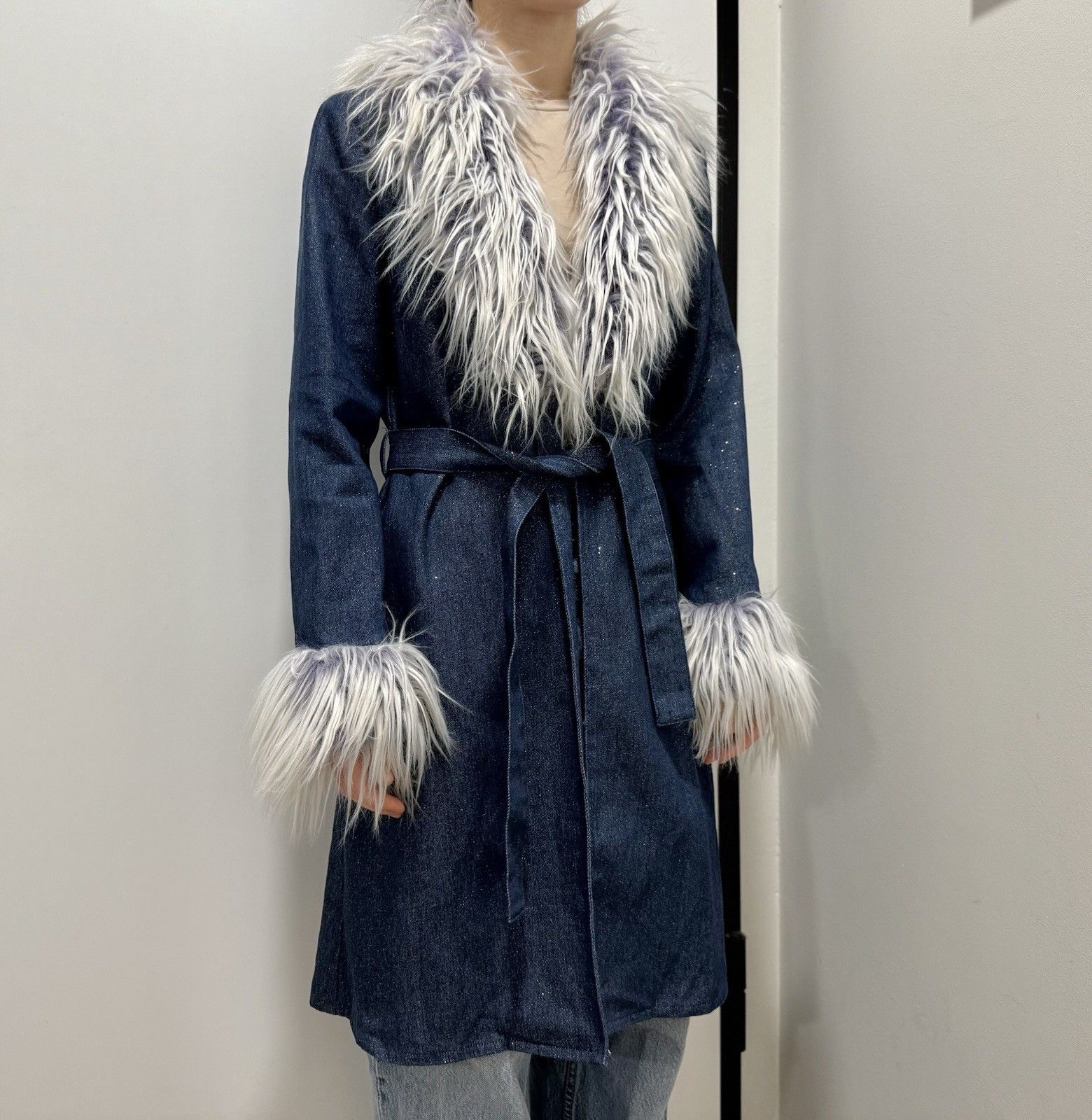 Dolls Kill Dolls Kill x Bratz Denim y2k Coat Faux Fur Trim Blue Size M Size M / US 6-8 / IT 42-44 - 1 Thumbnail