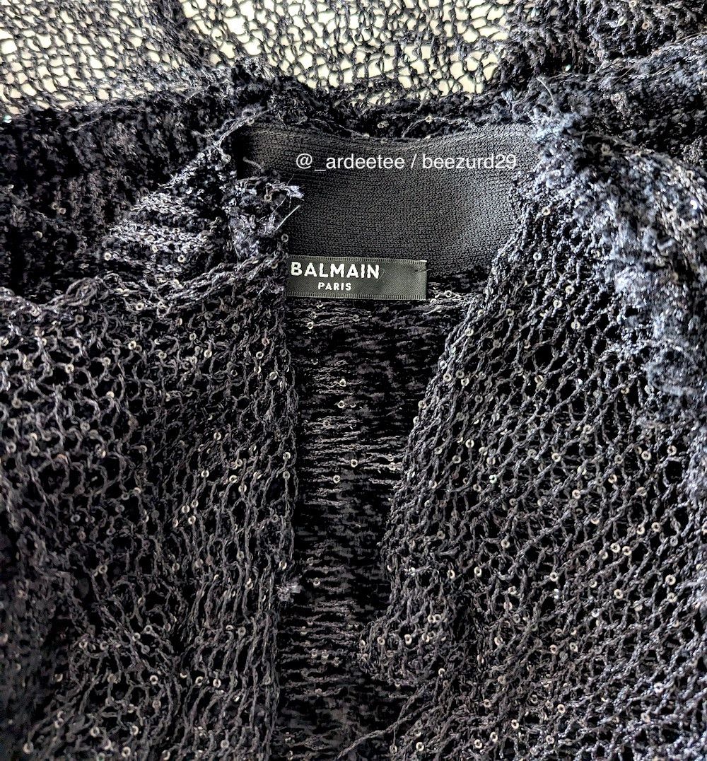 Balmain *NEW* $3500 SPENCER SEQUIN JACQUARD KNIT JACKET Size XS / US 0-2 / IT 36-38 - 12 Thumbnail