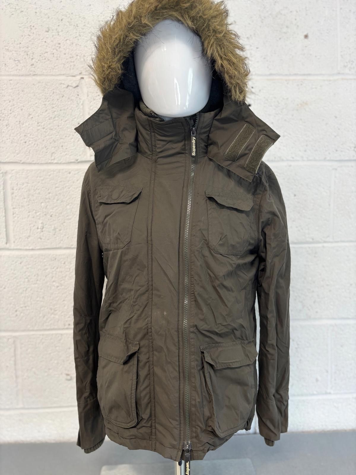Superdry Superdry Olive Green Parka Jacket Faux Fur Hood Mens Size XS Size US XS / EU 42 / 0 - 1 Thumbnail