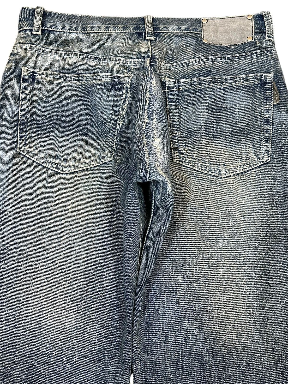 If Six Was Nine Vintage Japanese Brand Punk Embroidered Style Wide Leg Jeans Size US 31 - 5 Thumbnail