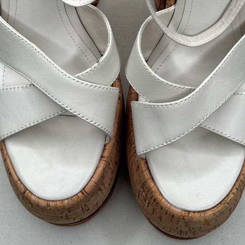 SCHUTZ NEW Schutz Pattie Cork White Sandal Pump Heels Platforms Size US 9.5 / IT 39.5 - 3 Thumbnail
