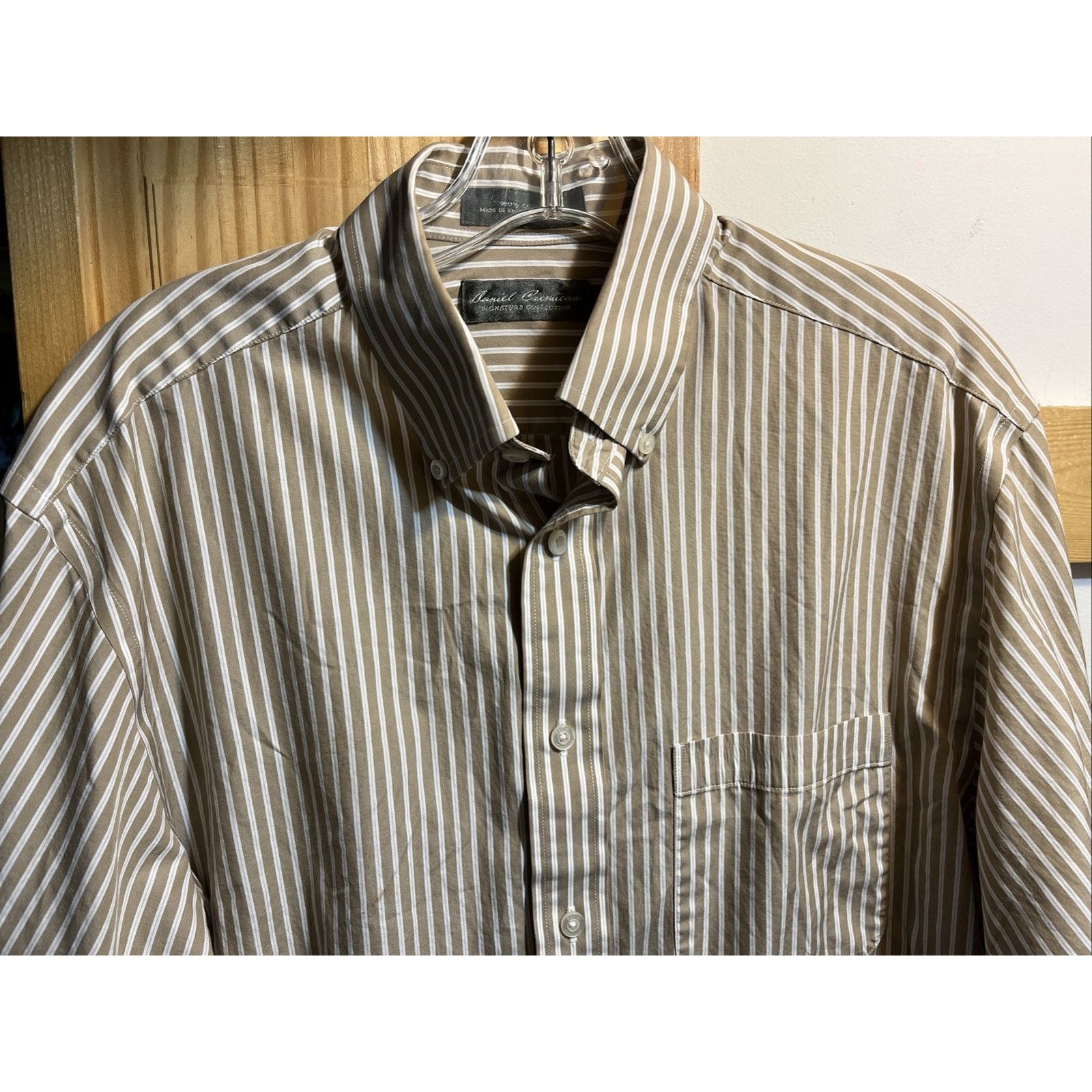 Daniel Cremieux Daniel Cremieux Men’s M Brown Striped Button Cotton Shirt Size US M / EU 48-50 / 2 - 5 Thumbnail