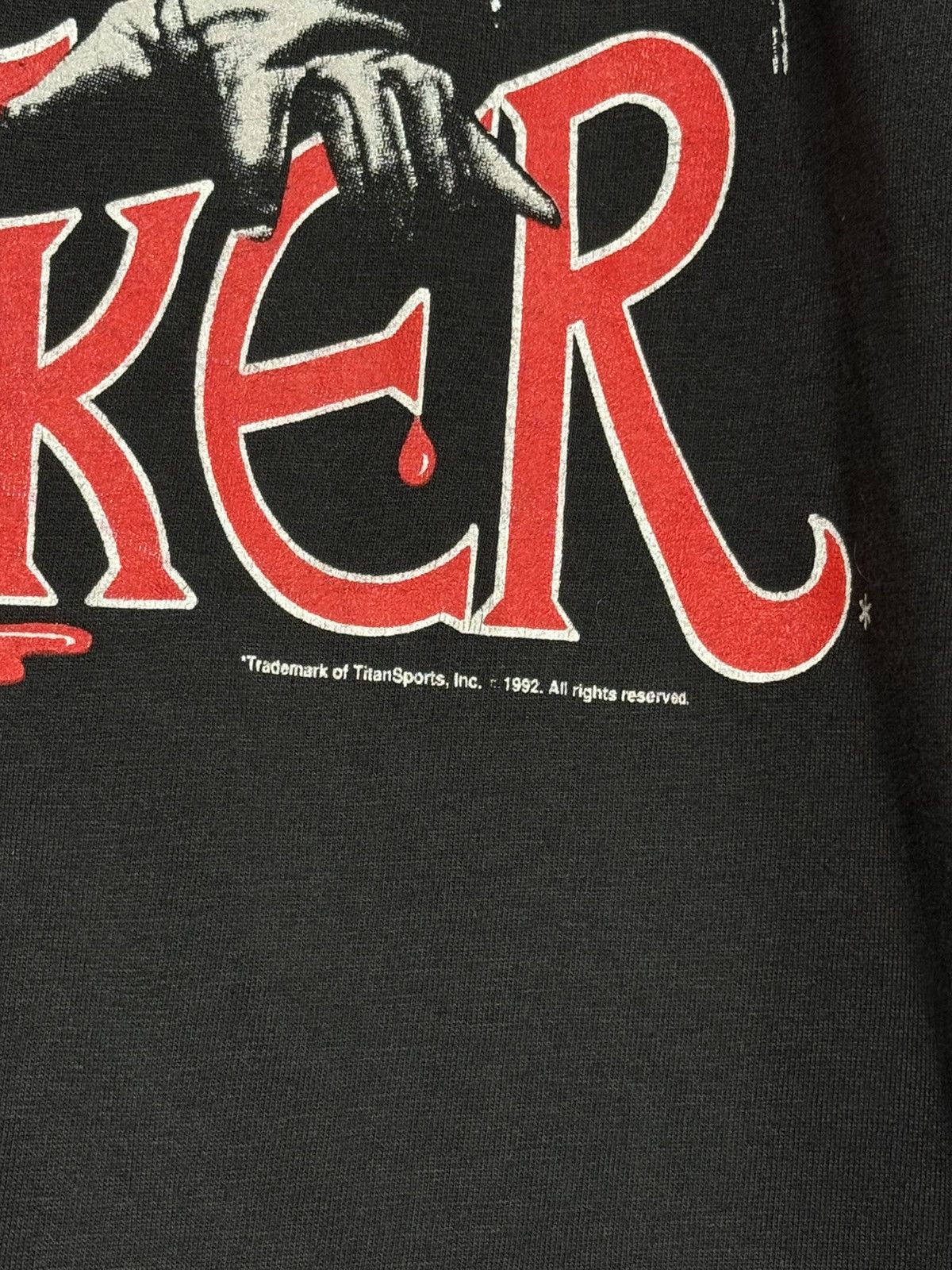 Vintage 90s The Undertaker 1992 WWE WWF Wrestling T-Shirt Black XL Size US XL / EU 56 / 4 - 3 Thumbnail