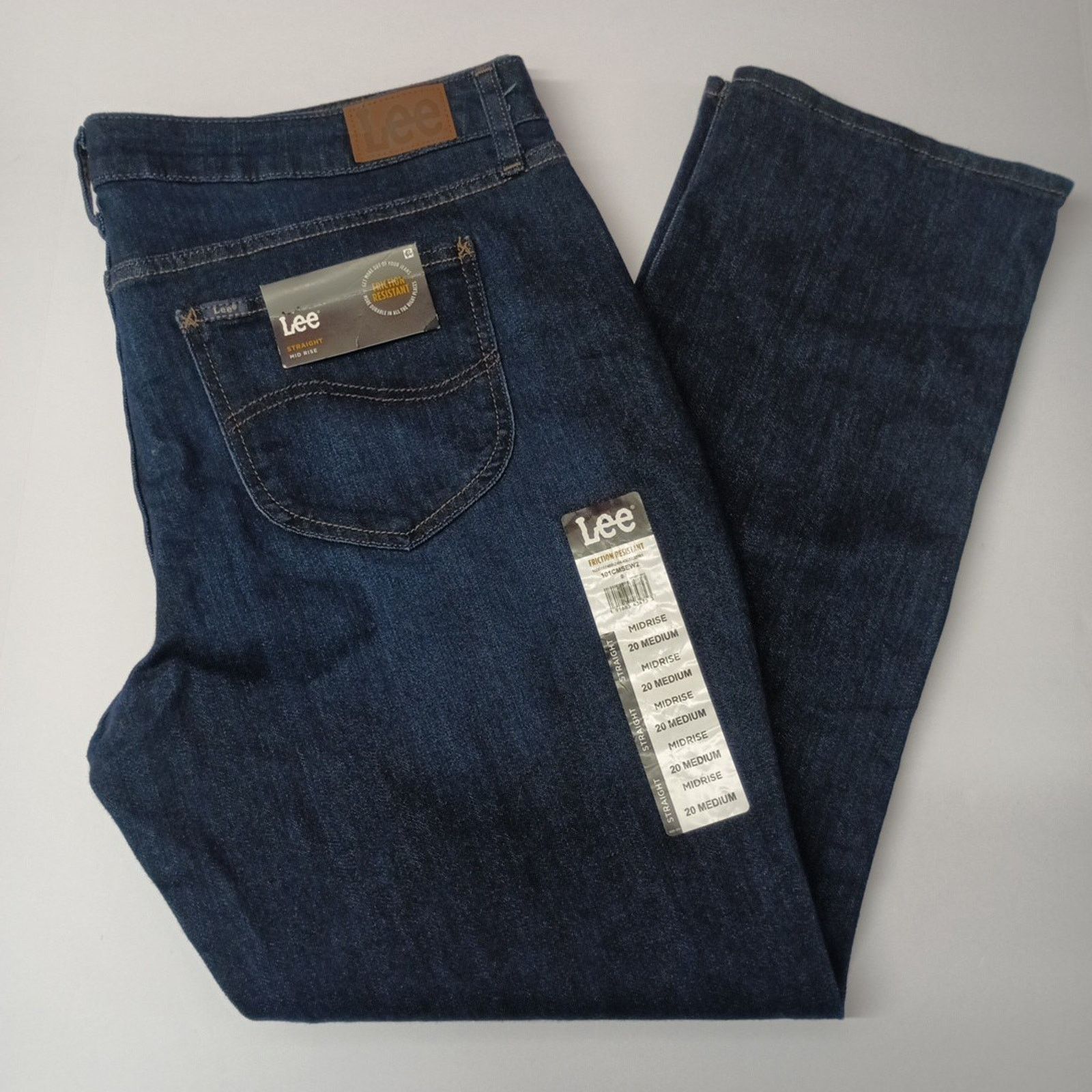 Lee Lee Straight Jeans Womens 20 Medium Size 40x30 Blue Mid Rise Size 42" / US 20 - 1 Thumbnail