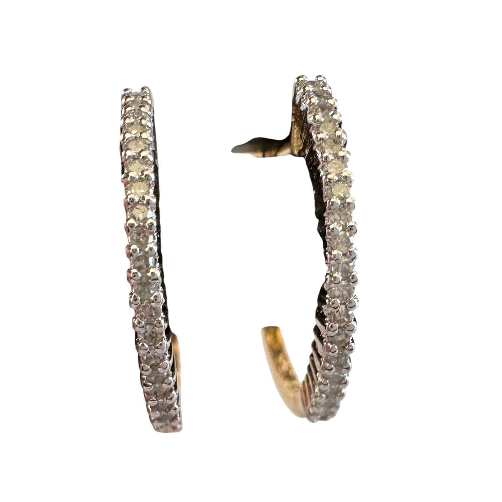 Other 1/3 Carat Natural Diamond Hoop Earrings Size ONE SIZE - 6 Thumbnail