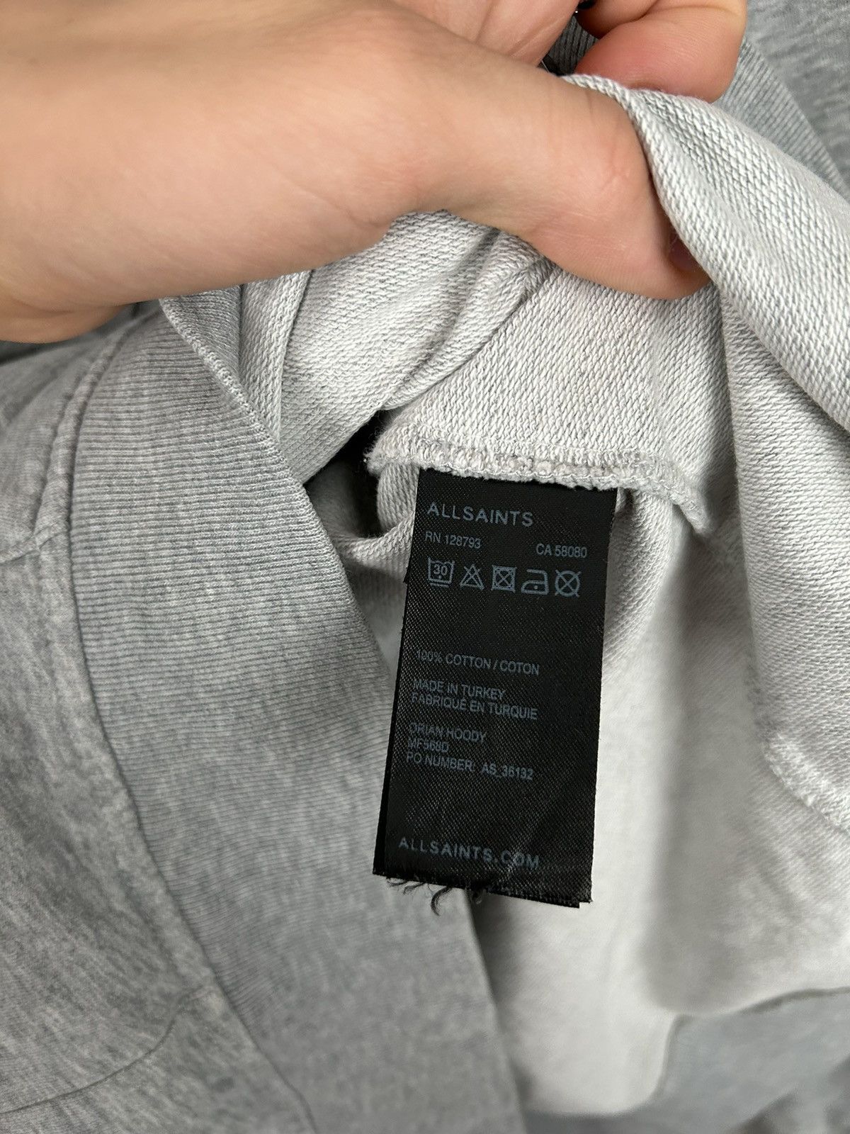 Allsaints AllSaints Grey Zip Up Hoodie Sweatshirt Vintage Streetwear Size US L / EU 52-54 / 3 - 7 Thumbnail