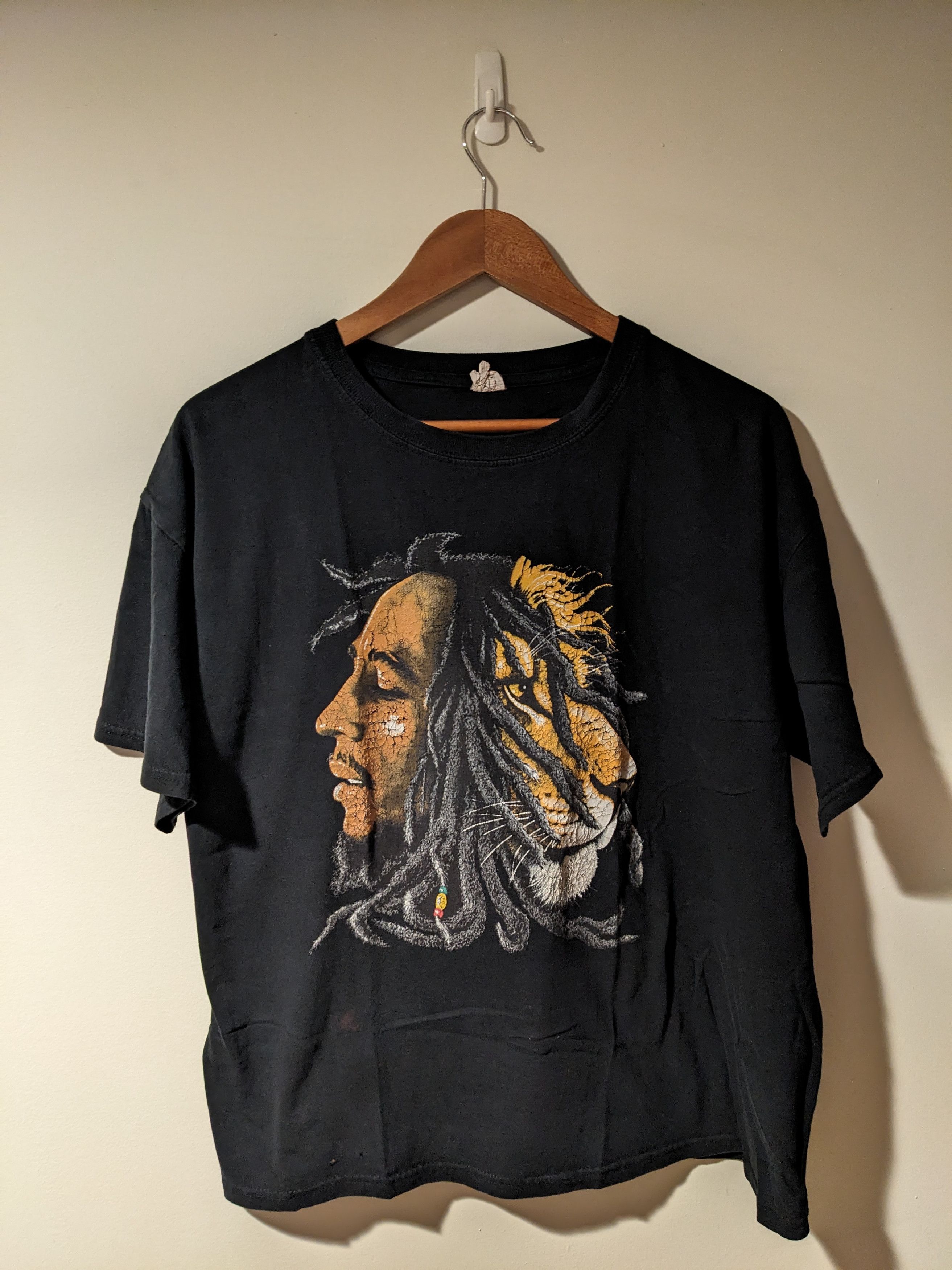Bob Marley × Vintage Vintage Y2K Bob Marley Lion Black Large T-Shirt Size US L / EU 52-54 / 3 - 1 Thumbnail