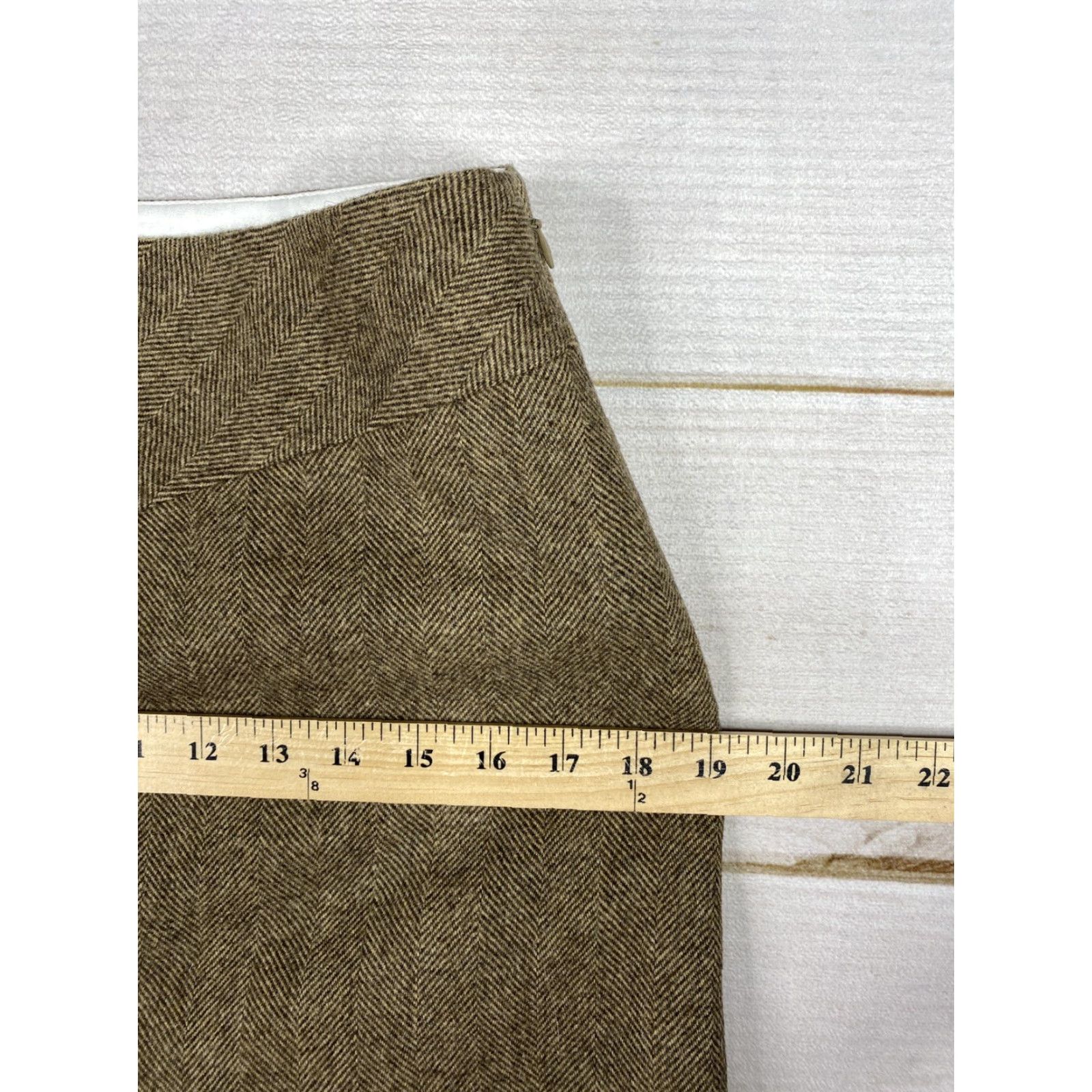 Gap VINTAGE Gap Skirt Womens 8 Brown Lined Wool Blend Knee Length Side Zip Y2K Size 30" / US 8 / IT 44 - 3 Thumbnail