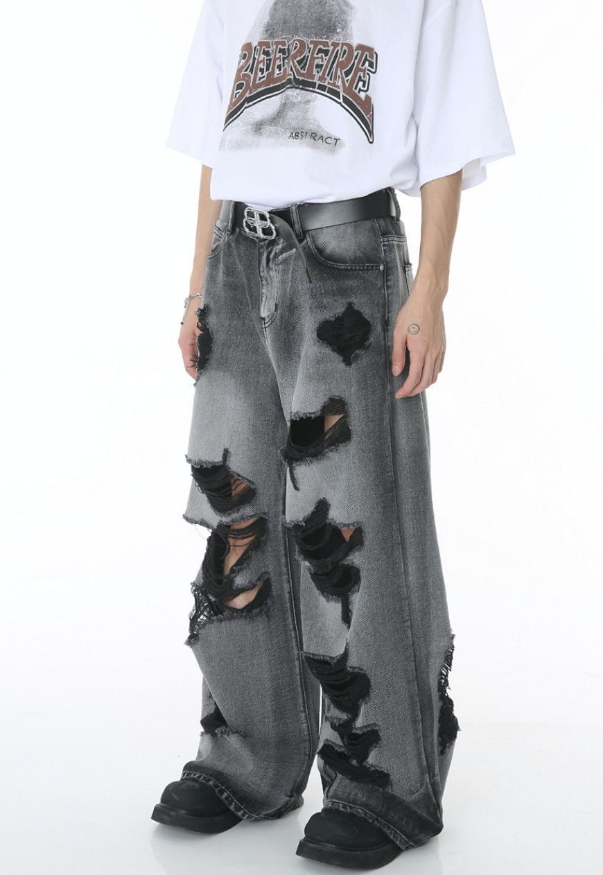 Other Unisex ripped floor mopping jeans Size US 30 / EU 46 - 2 Thumbnail