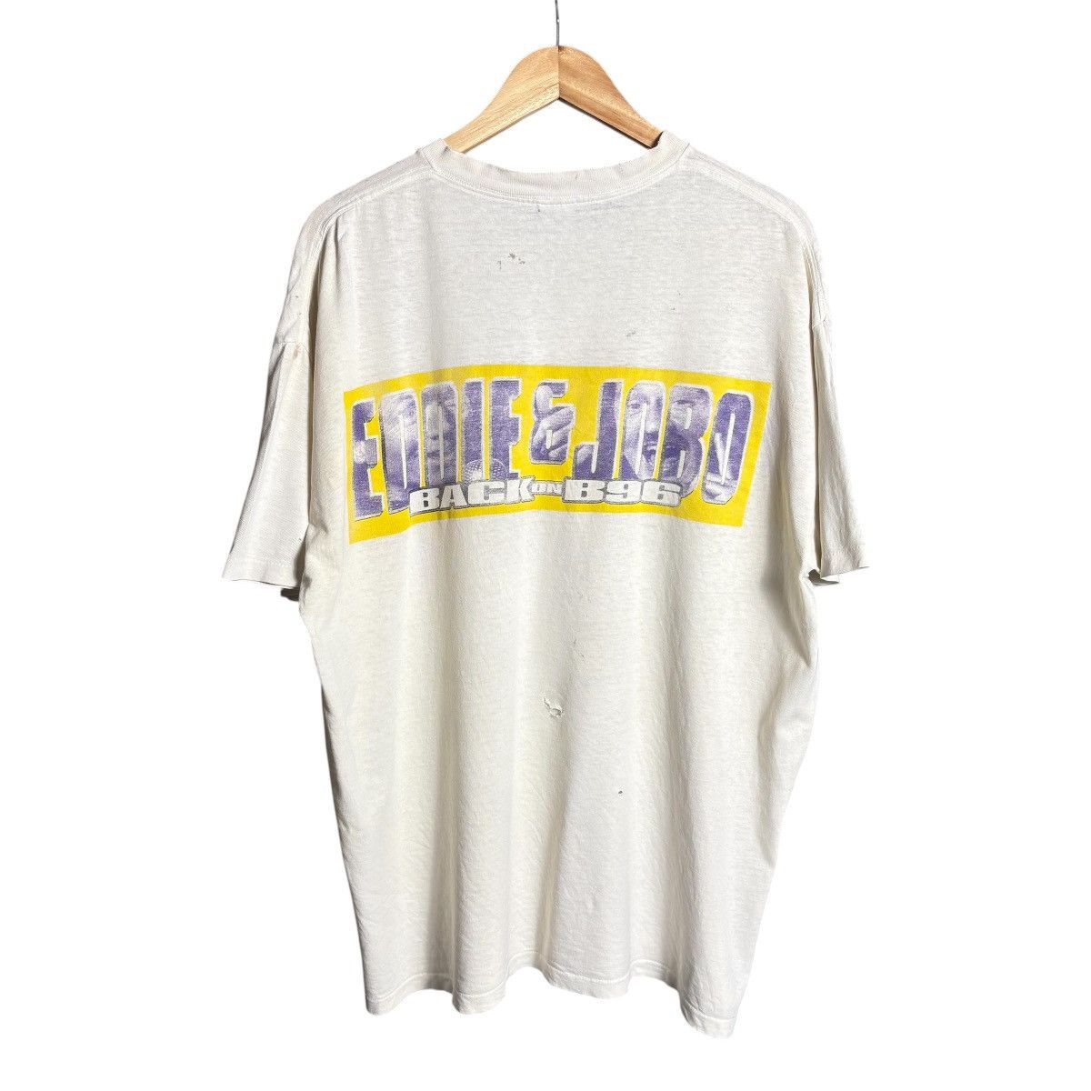 Band Tees Vintage 90s B96 Chicago Music Eddie Jobo Distressed T-Shirt Size US XL / EU 56 / 4 - 1 Thumbnail