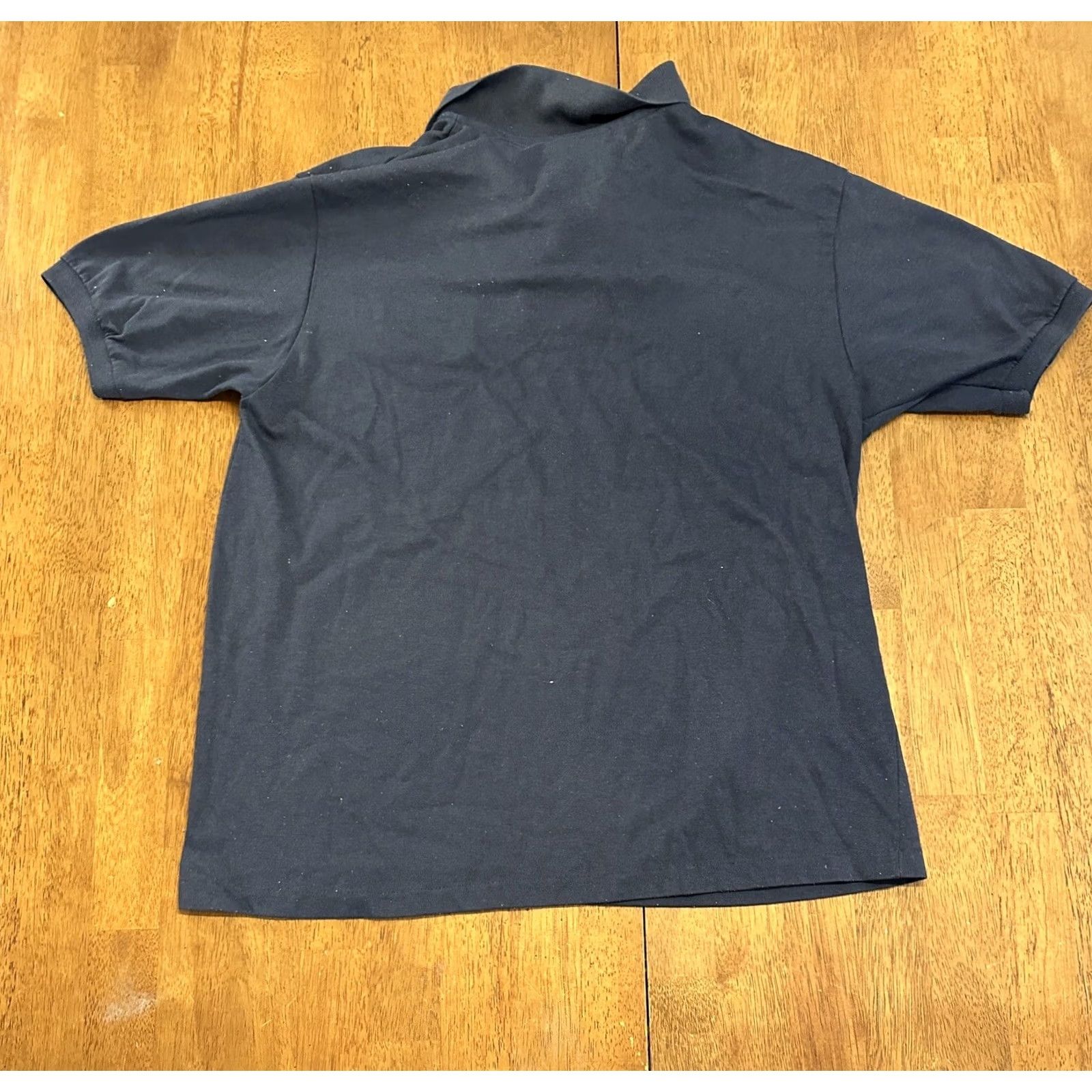 Hanes VINTAGE 80s Polo Shirt Navy Blue Veterans Medium Mens Size US M / EU 48-50 / 2 - 3 Thumbnail