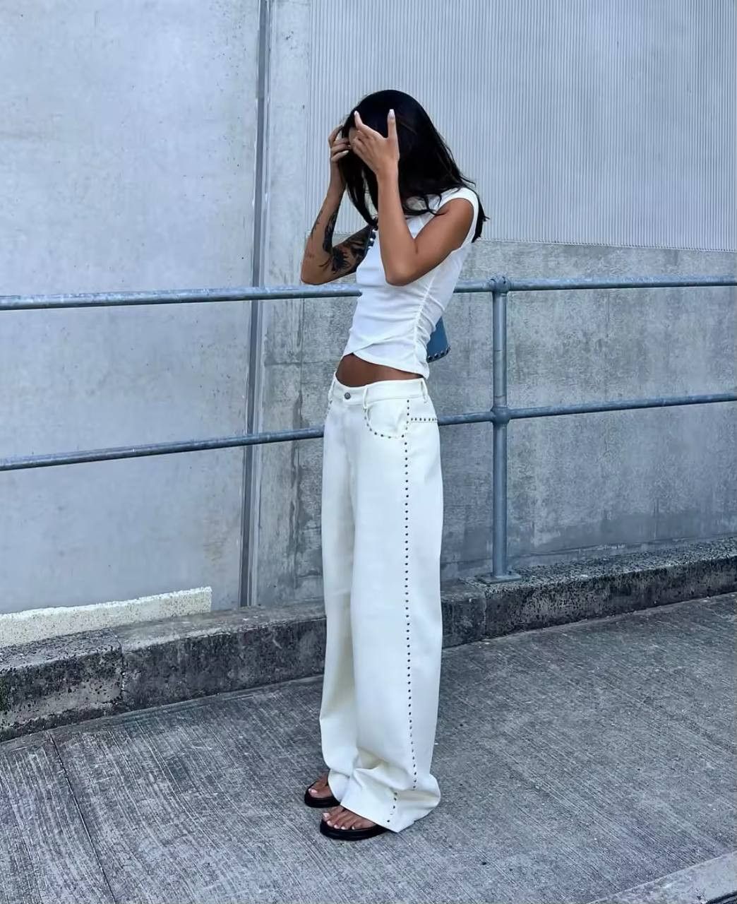 Japanese Brand × Vintage women's street pants with rivets Size 26" / US 2 / IT 38 - 10 Thumbnail