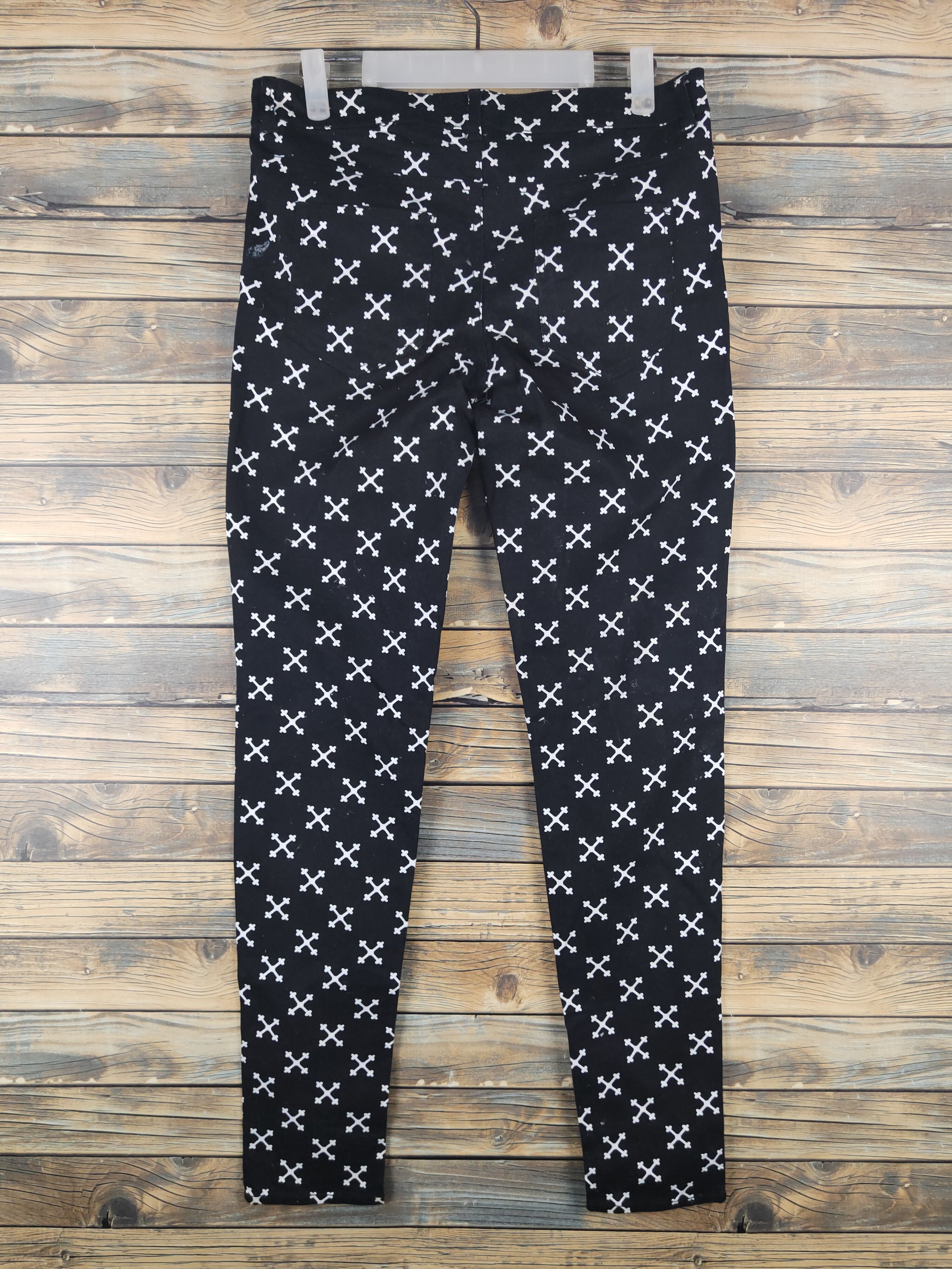 Divided DL Divided H&M Black White Multipocket Casual Pants #46-011 Size 31" - 7 Thumbnail