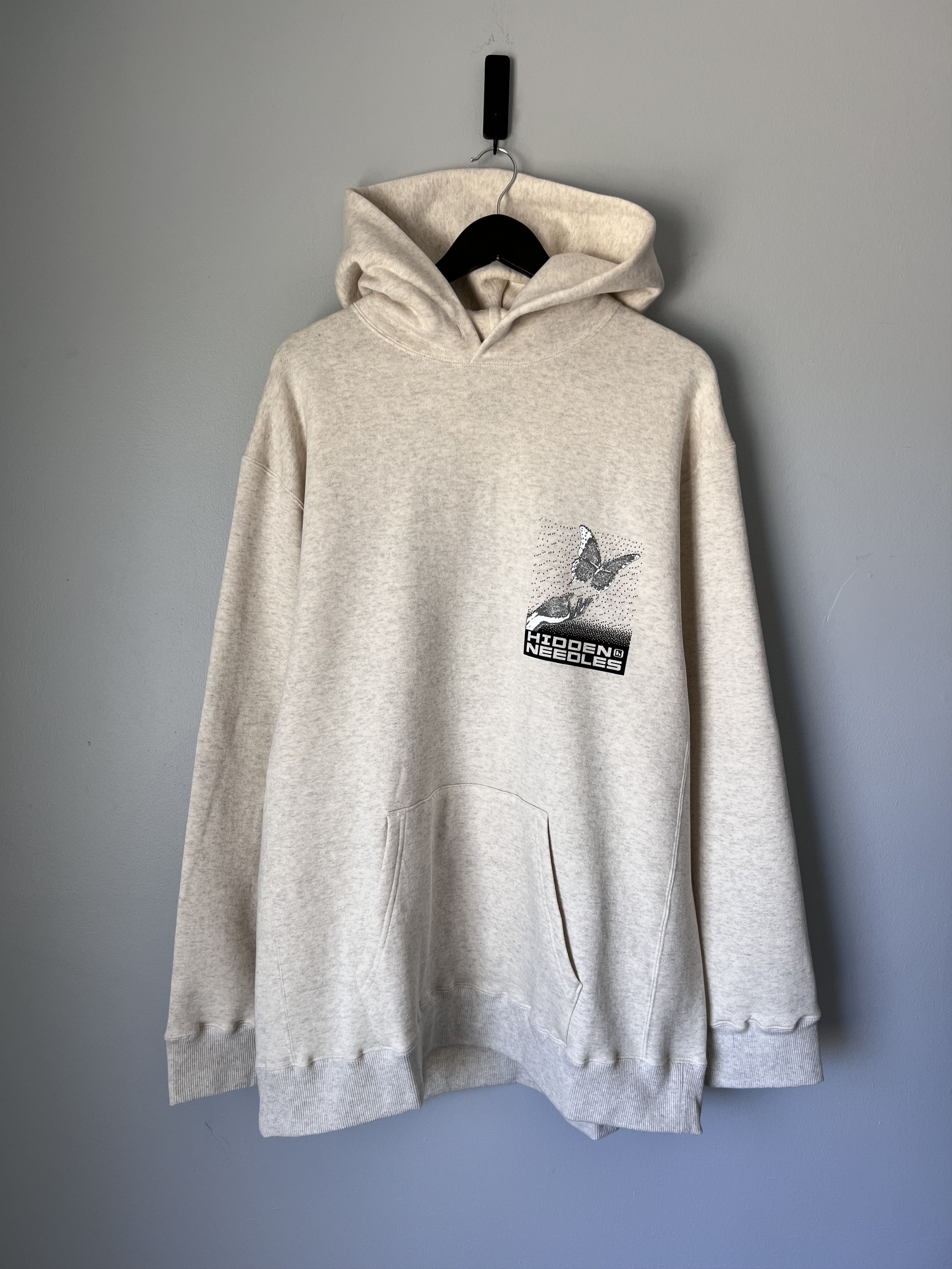 Needles Hidden NY Pixel Butterfly Hoodie in Cream