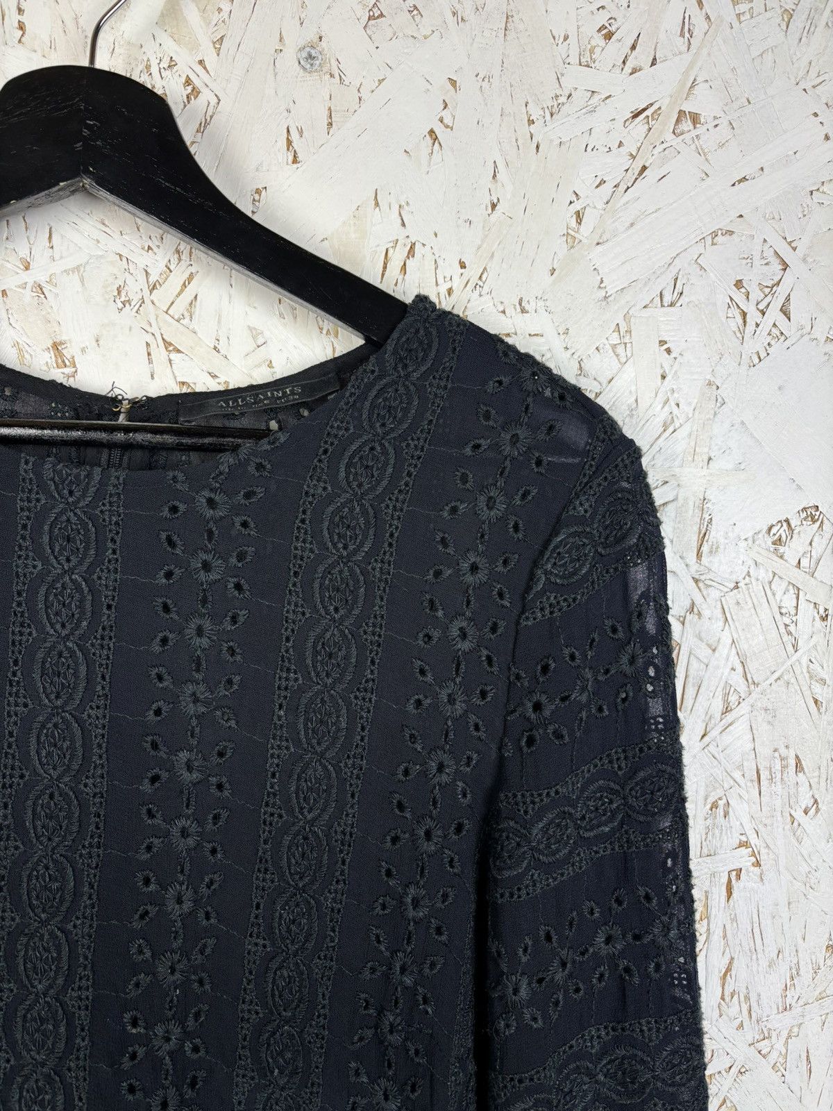 Allsaints Allsaints Dakota Top Semi-Sheer Broiderie Long Sleeve Top Size M / US 6-8 / IT 42-44 - 3 Thumbnail