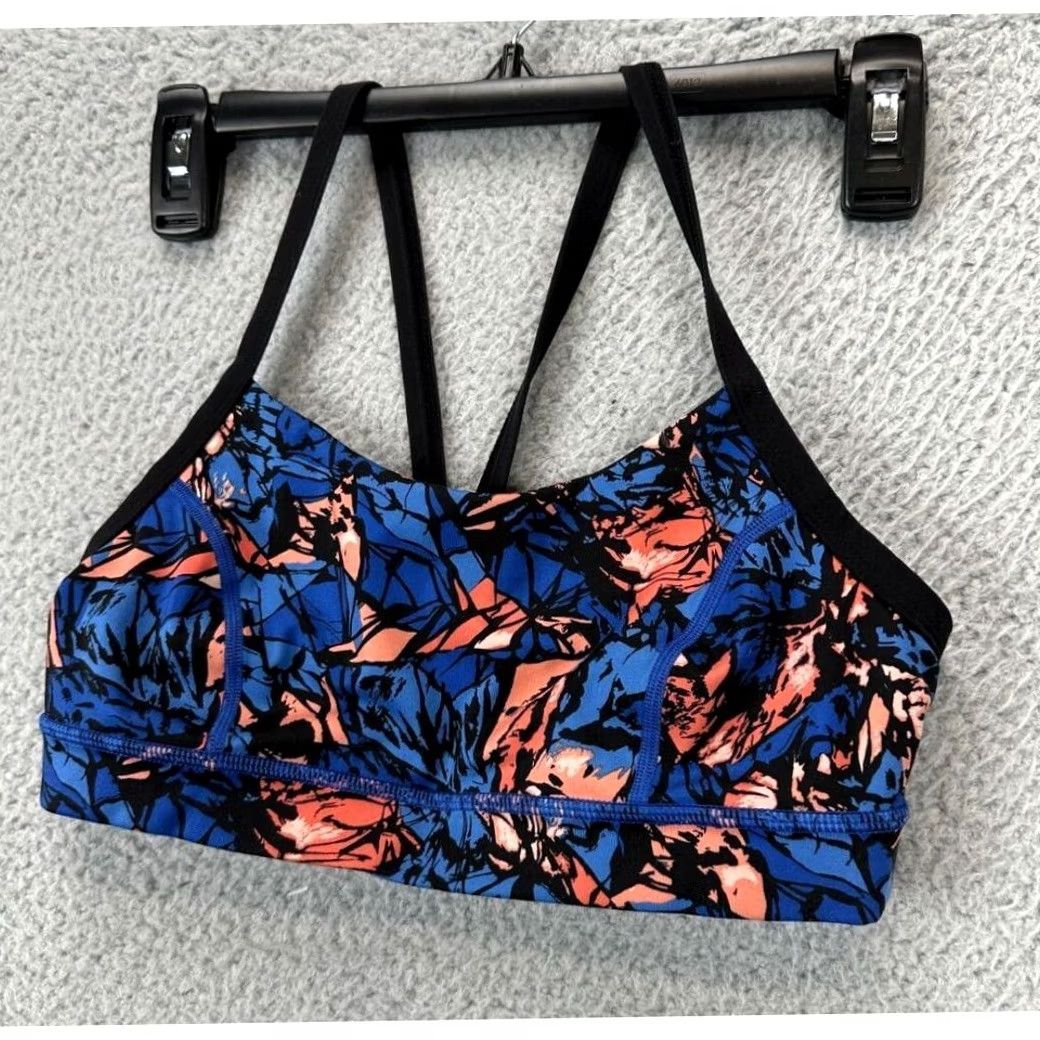 Lululemon Lululemon Sports Bra Womens 6 Blue Geometric Strappy Workout Activewear Ladies Size ONE SIZE - 3 Thumbnail