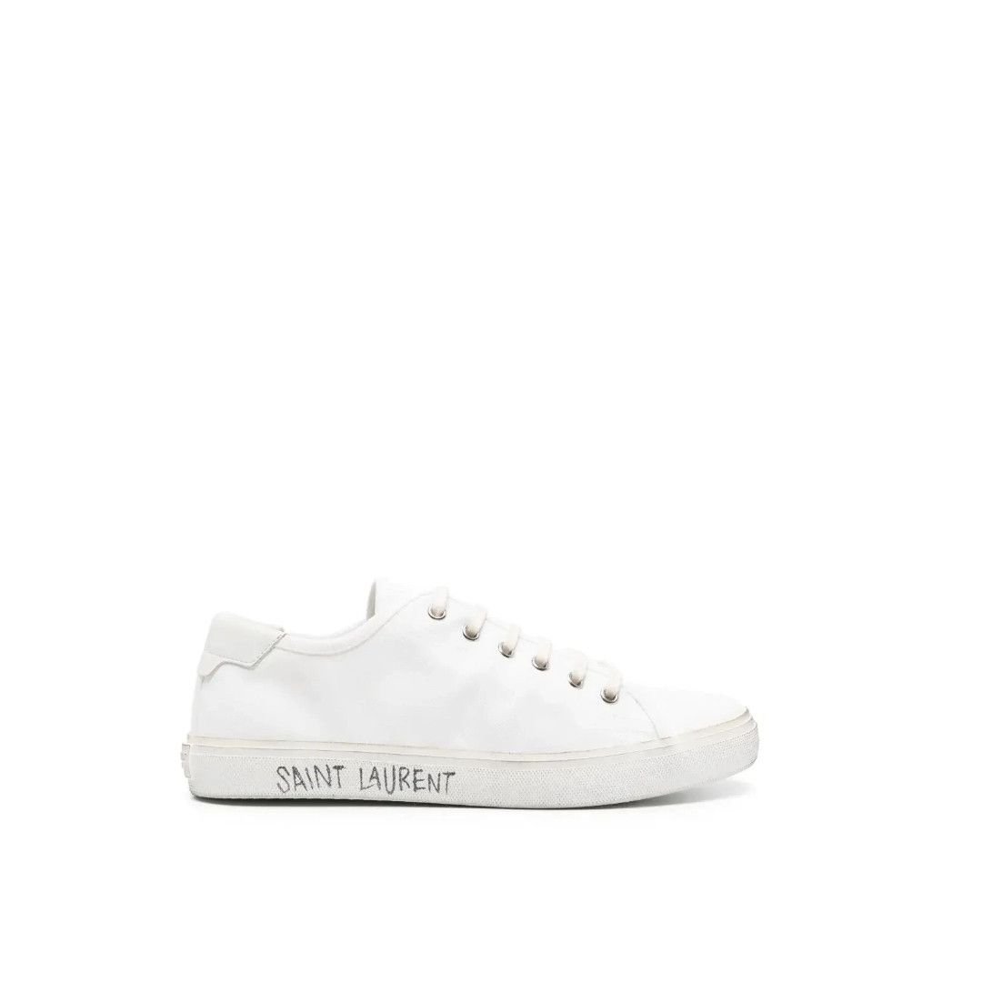 Saint Laurent Paris o1b1hav110325 606446 Malibu Sneakers Canvas Leather in White Size US 10 / IT 40 - 1 Thumbnail