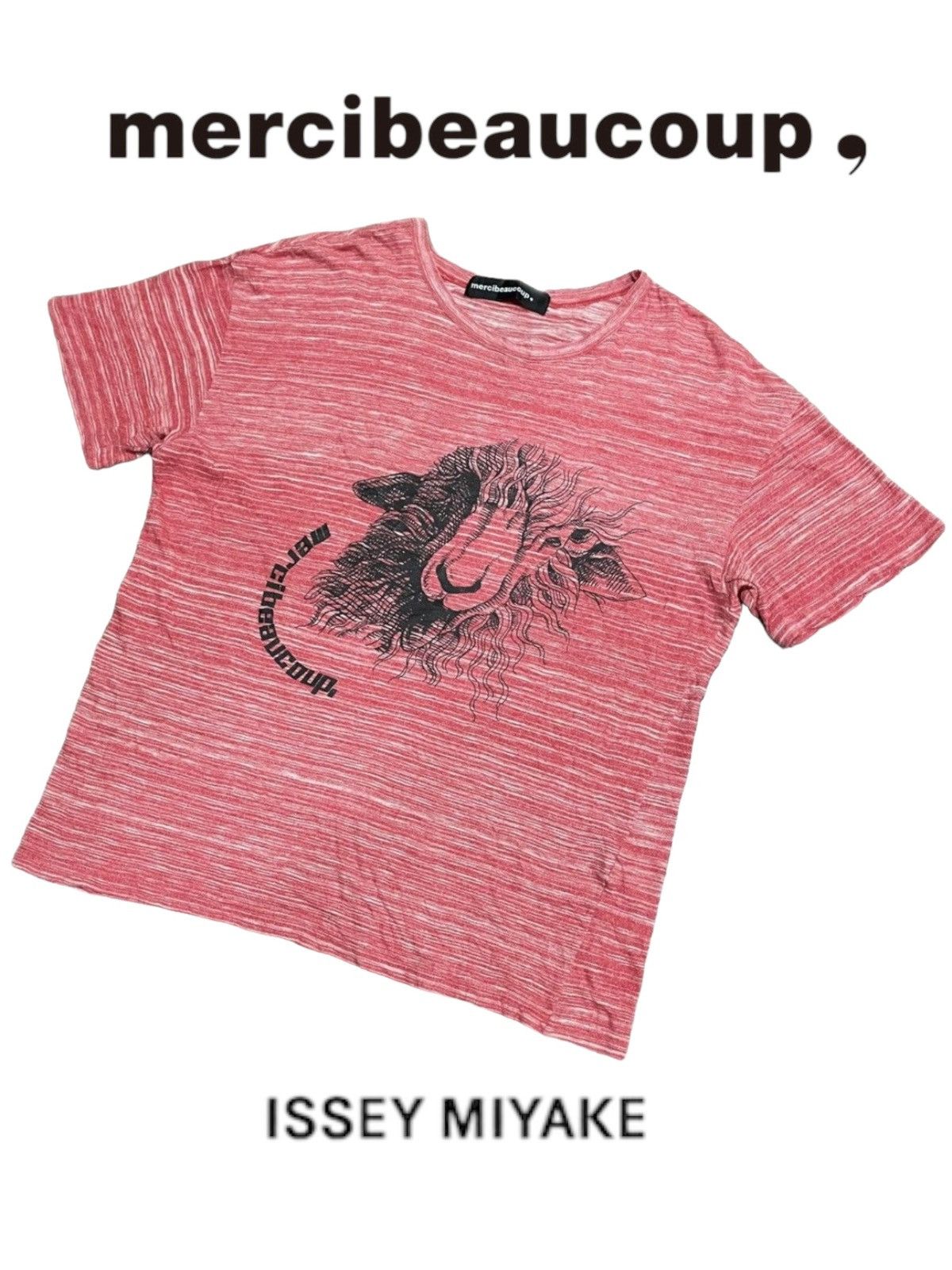 Issey Miyake Mercibeaucoup, Animal illusion Art Spellout Tee Size US L / EU 52-54 / 3 - 2 Thumbnail