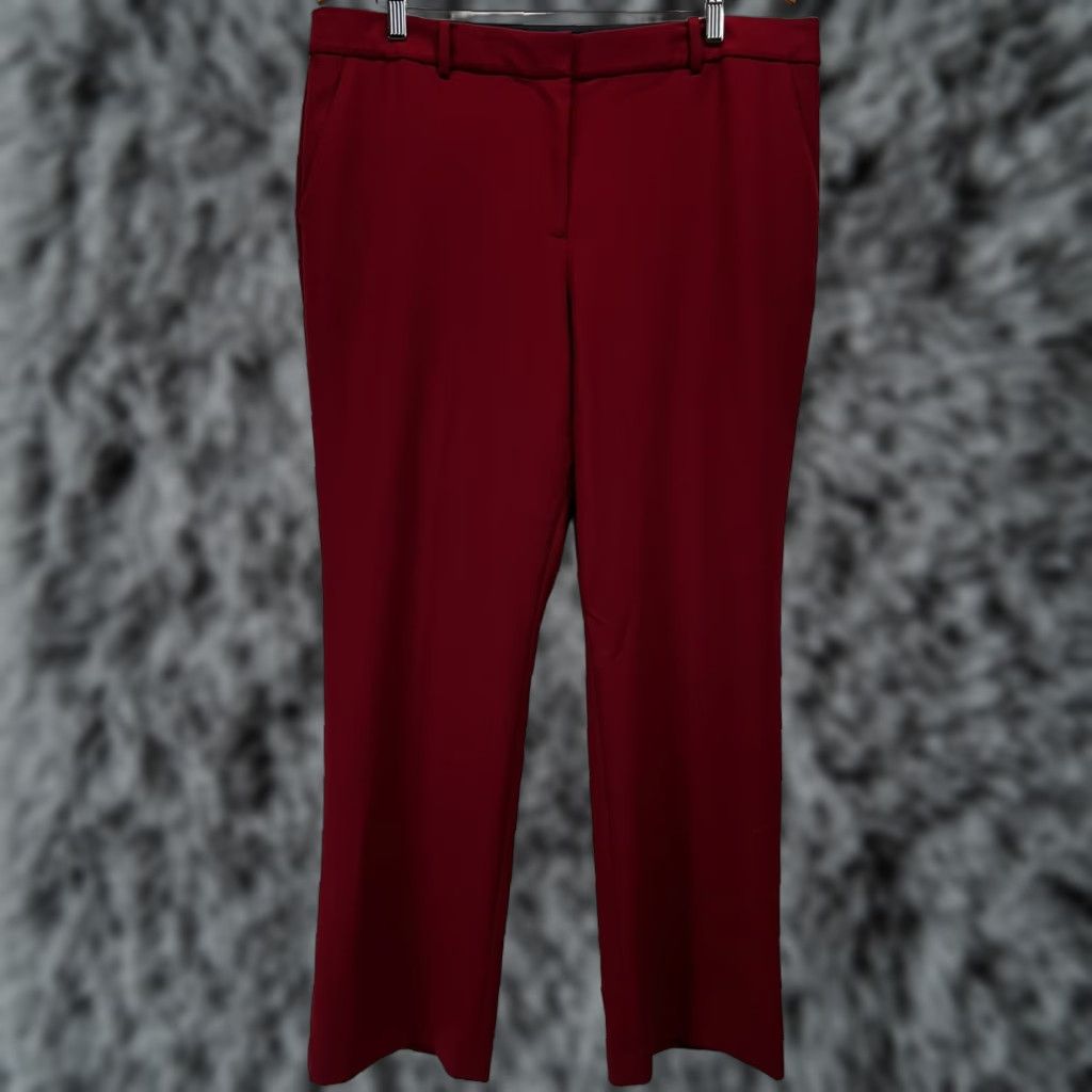 Talbots Talbots NEW! Red Dark Dress Pants 16 Italian Fabric Slight Bootcut Flat Front Woman Regular Size 16 Polyester Blend Style: Dress Pants Size 38" / US 16 / IT 52 - 1 Thumbnail