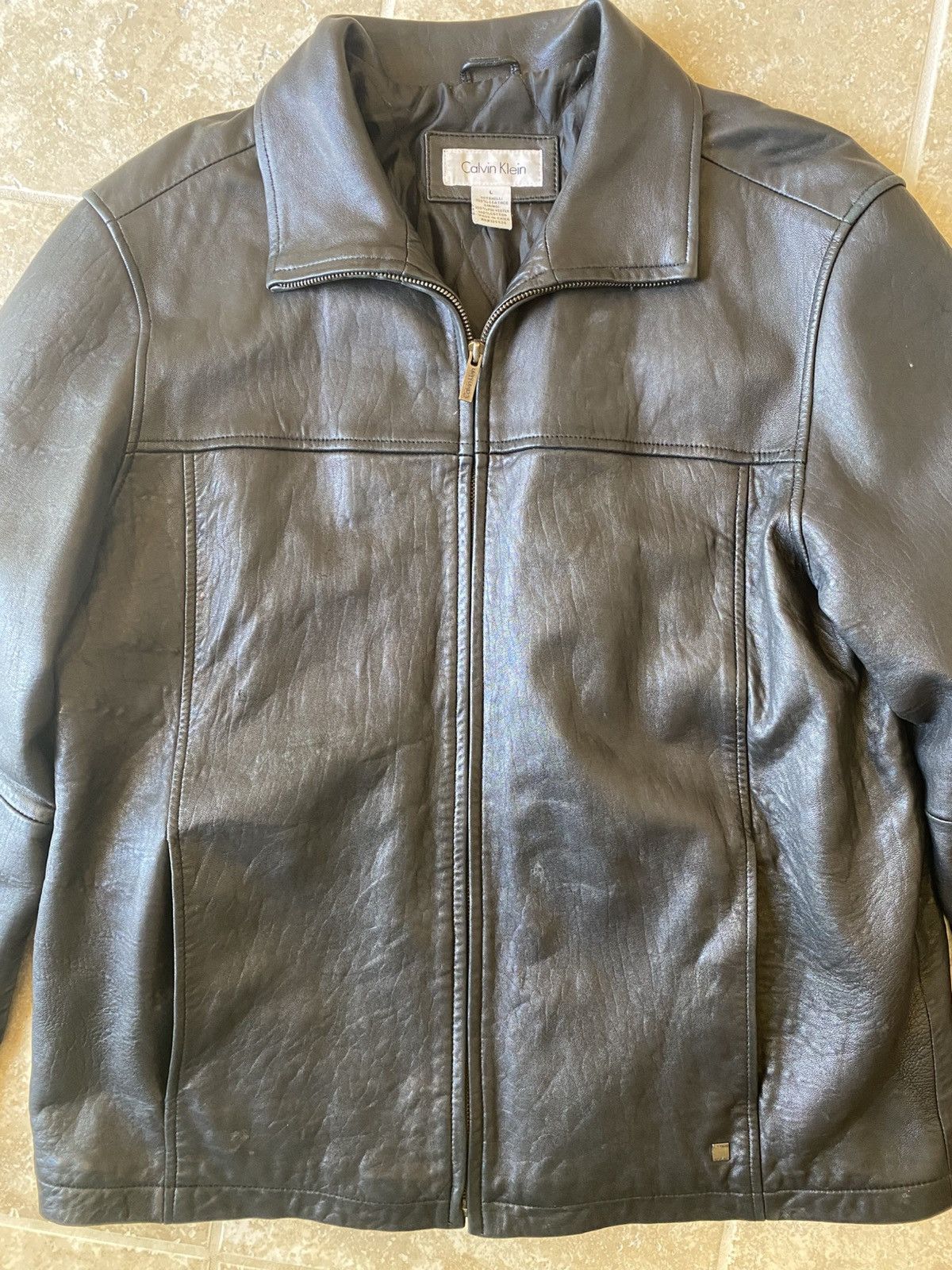 Calvin Klein Clavin Klein Vintage Black Leather Jacket Mens Large Size US L / EU 52-54 / 3 - 2 Thumbnail