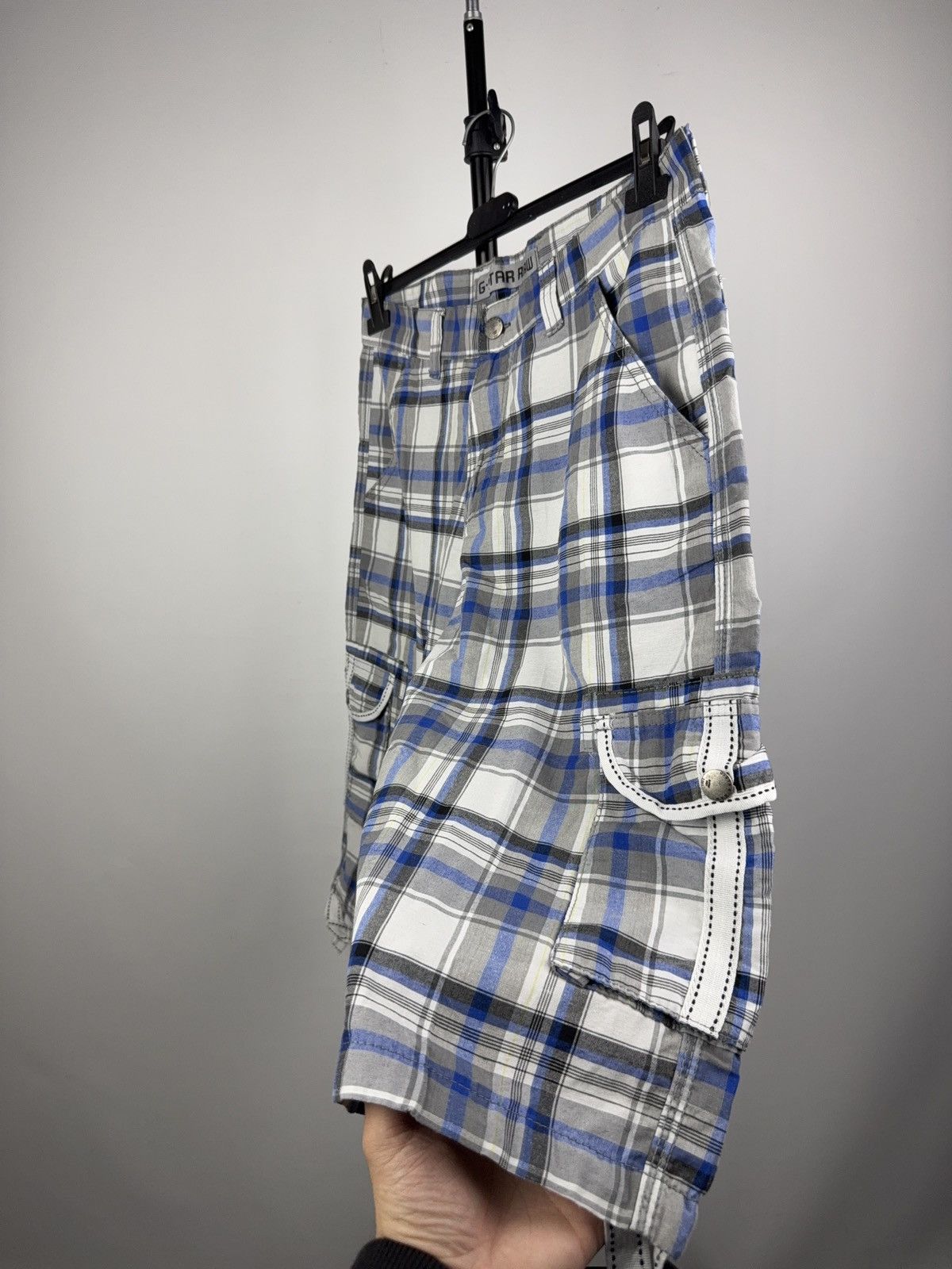 G-Star 00s G-Star RAW Checked Cargo Shorts Plaid Utility Style Size US 32 / EU 48 - 3 Thumbnail