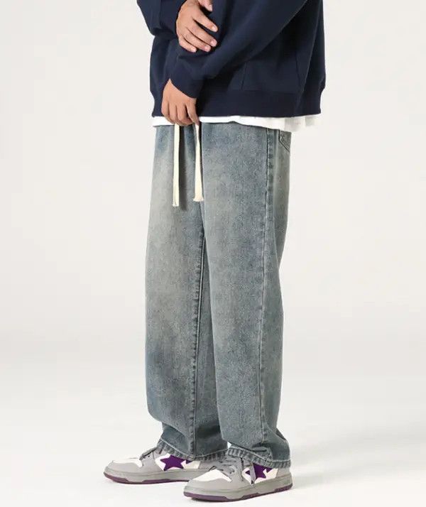 Japanese Brand Mitsui x Miku Men's wide-leg casual drawstring baggy jeans Size US 32 / EU 48 - 7 Thumbnail