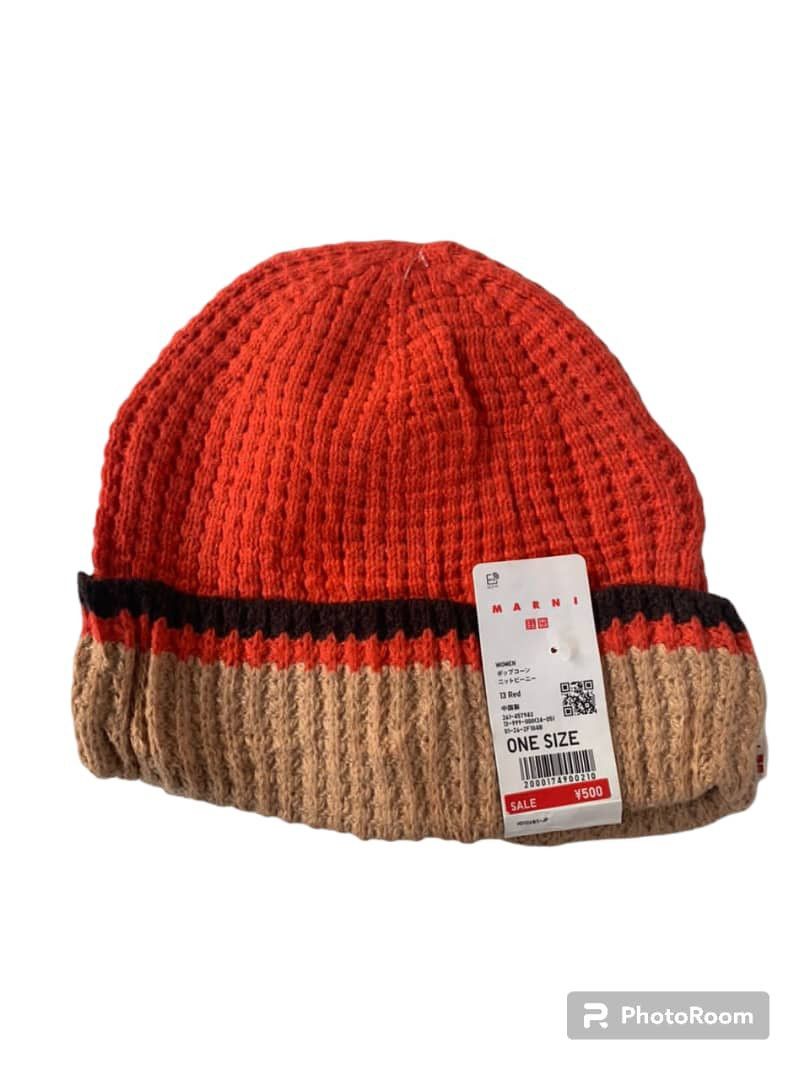 image of Italian Designers x Marni Uniqlo Beanie Hat in Orange, Men's