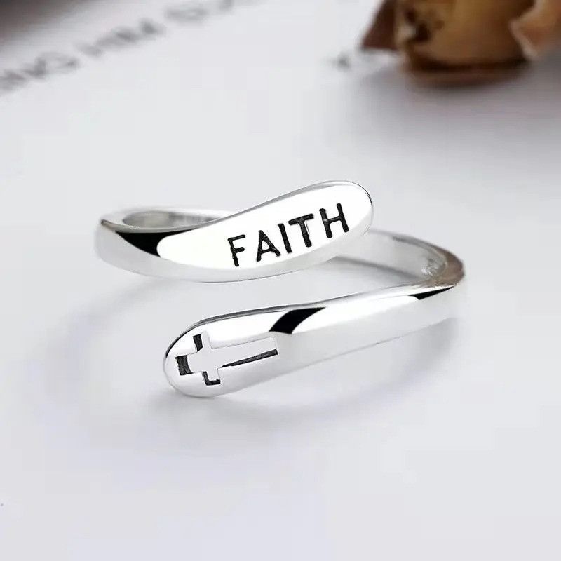 Jewelry × Vintage Retro Faith Cross Ring Size ONE SIZE - 6 Thumbnail