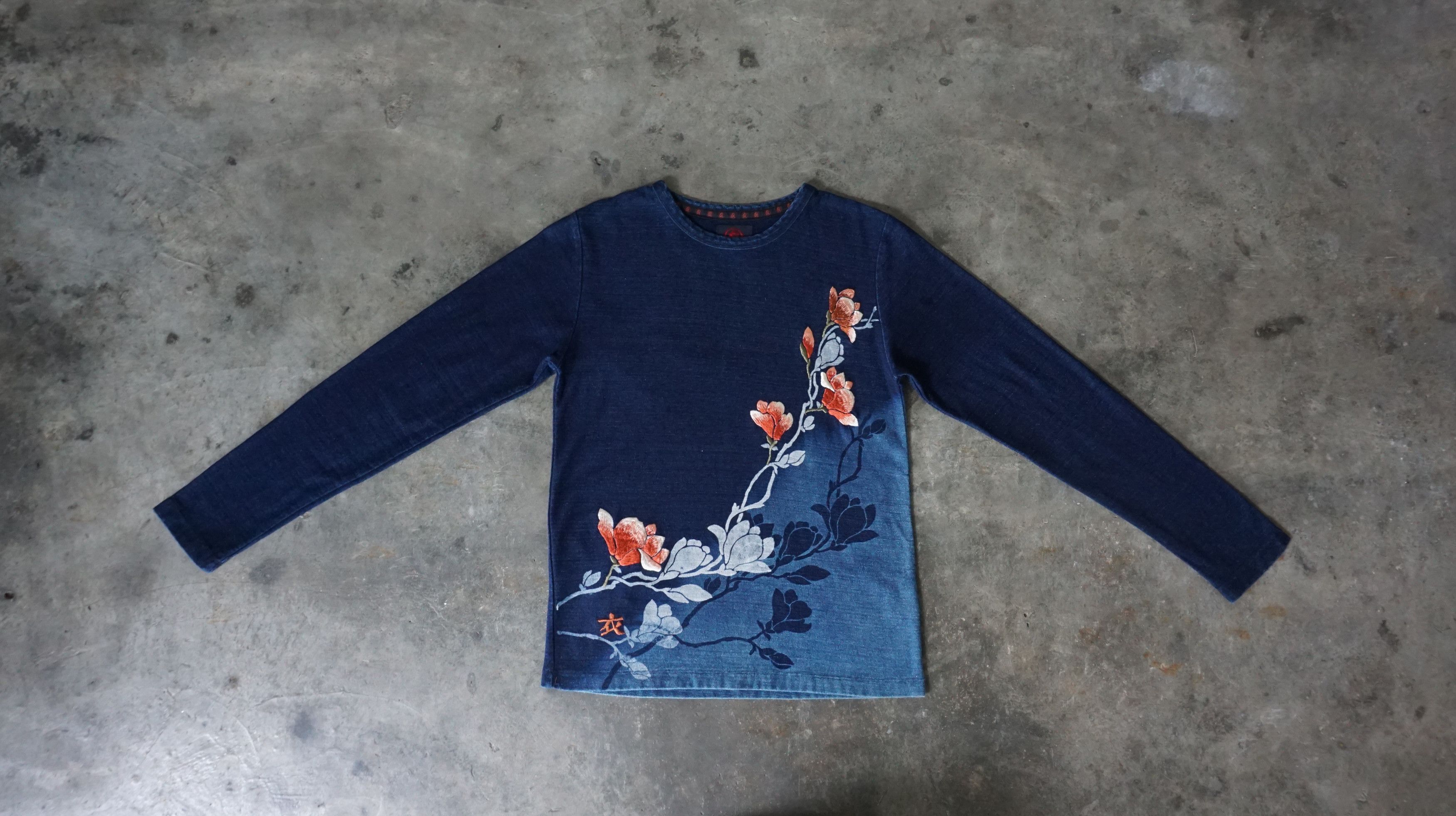 Japanese Brand koromo Embroidery Long Sleeve Denim Shirt Size XXS / US 00 / IT 34 - 3 Thumbnail