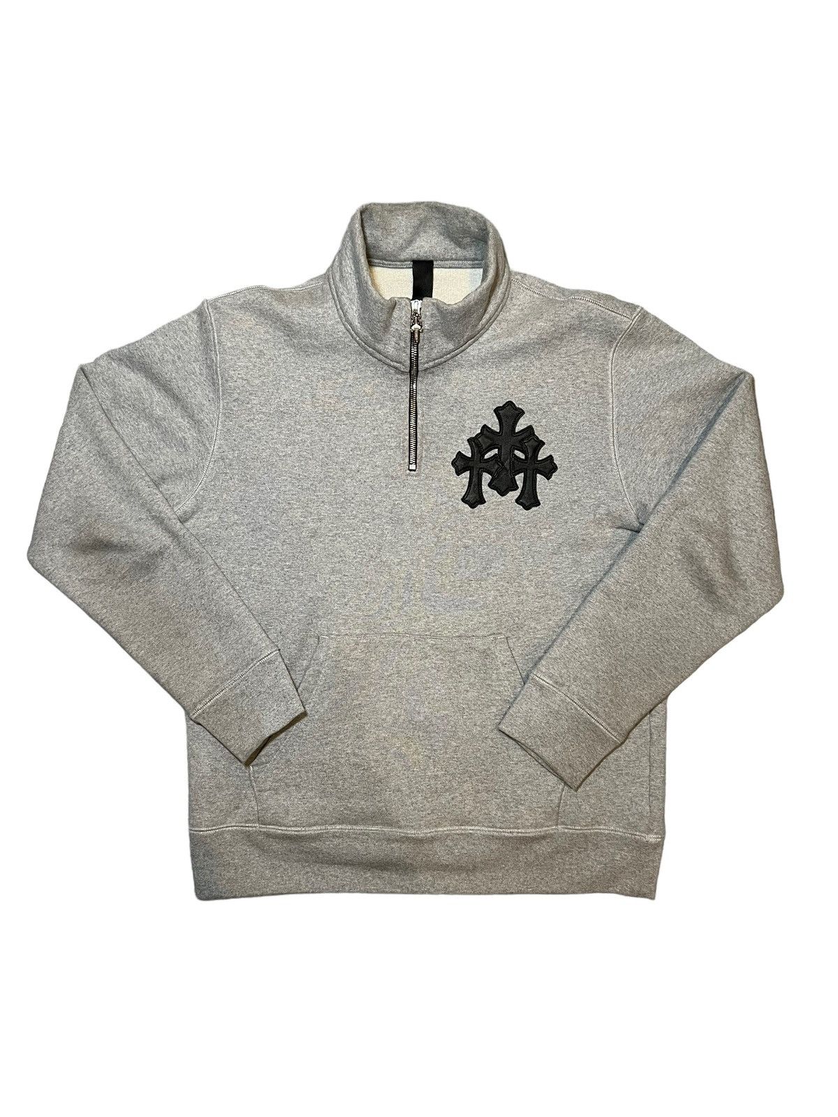 Chrome Hearts Chrome Hearts leather patch quarter zip | Grailed