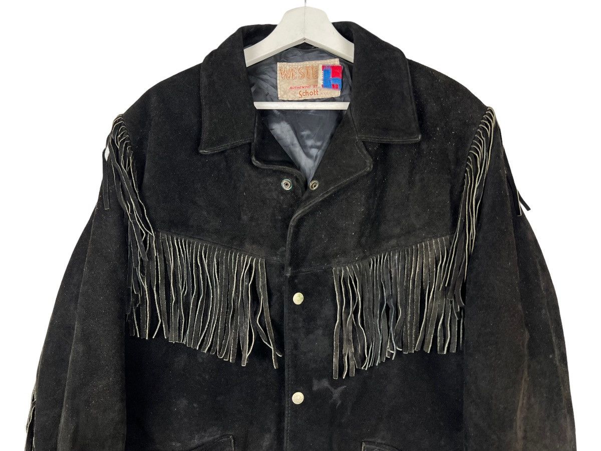 Schott 🔥 VINTAGE SCHOTT WESTERN SUEDE LEATHER JACKET MADE IN USA Size US L / EU 52-54 / 3 - 2 Thumbnail