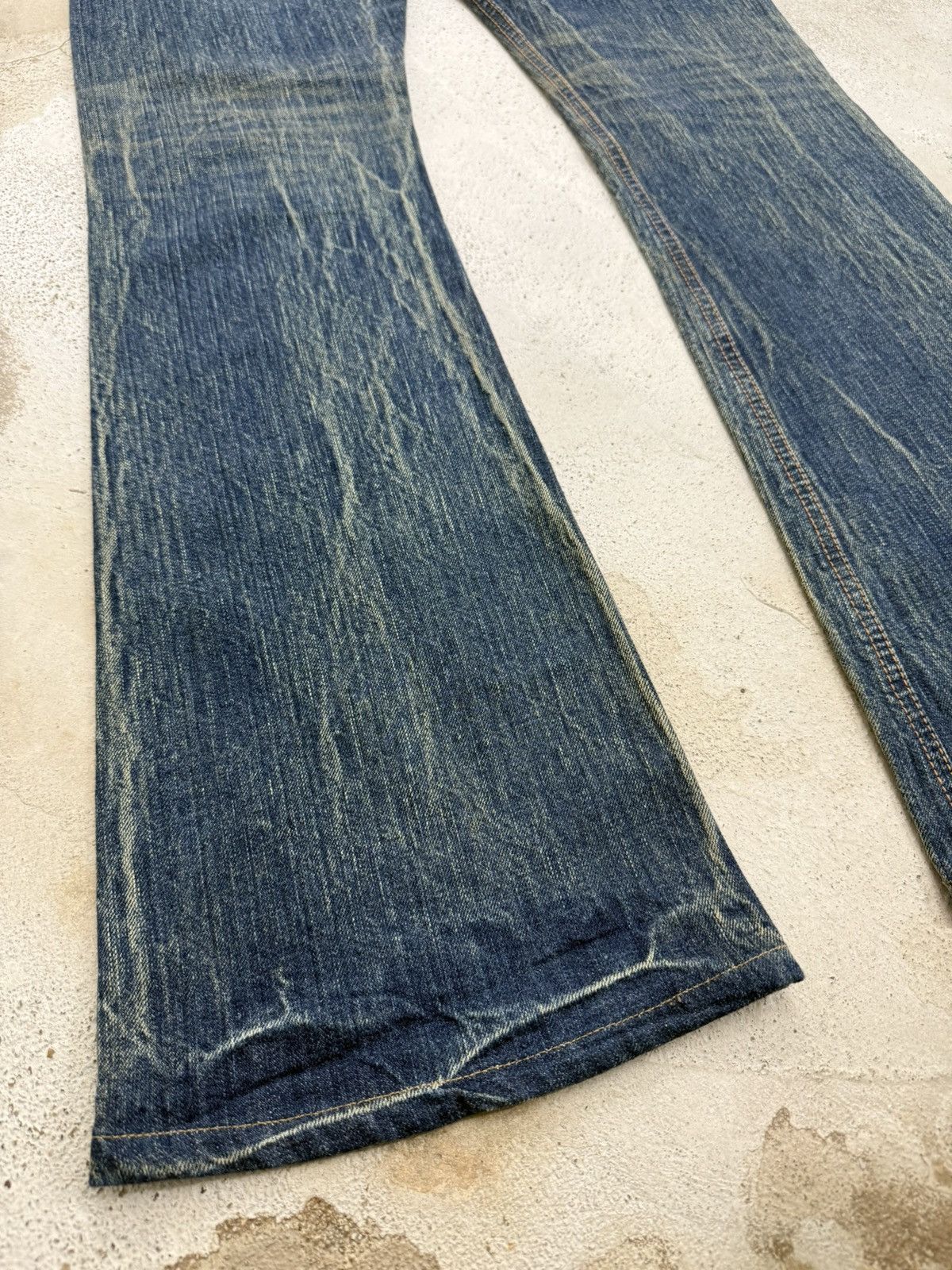 Edwin Vintage Miss 503 Rude Flare Mudwash Unisex Denim Japan Size 29" - 13 Thumbnail