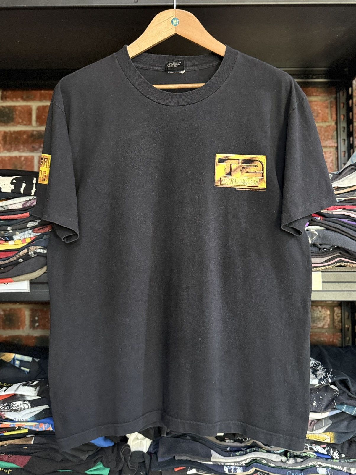 Expert Horror Vintage 90s Terminator 2 Movie Flame Faded Tee Size US L / EU 52-54 / 3 - 7 Thumbnail