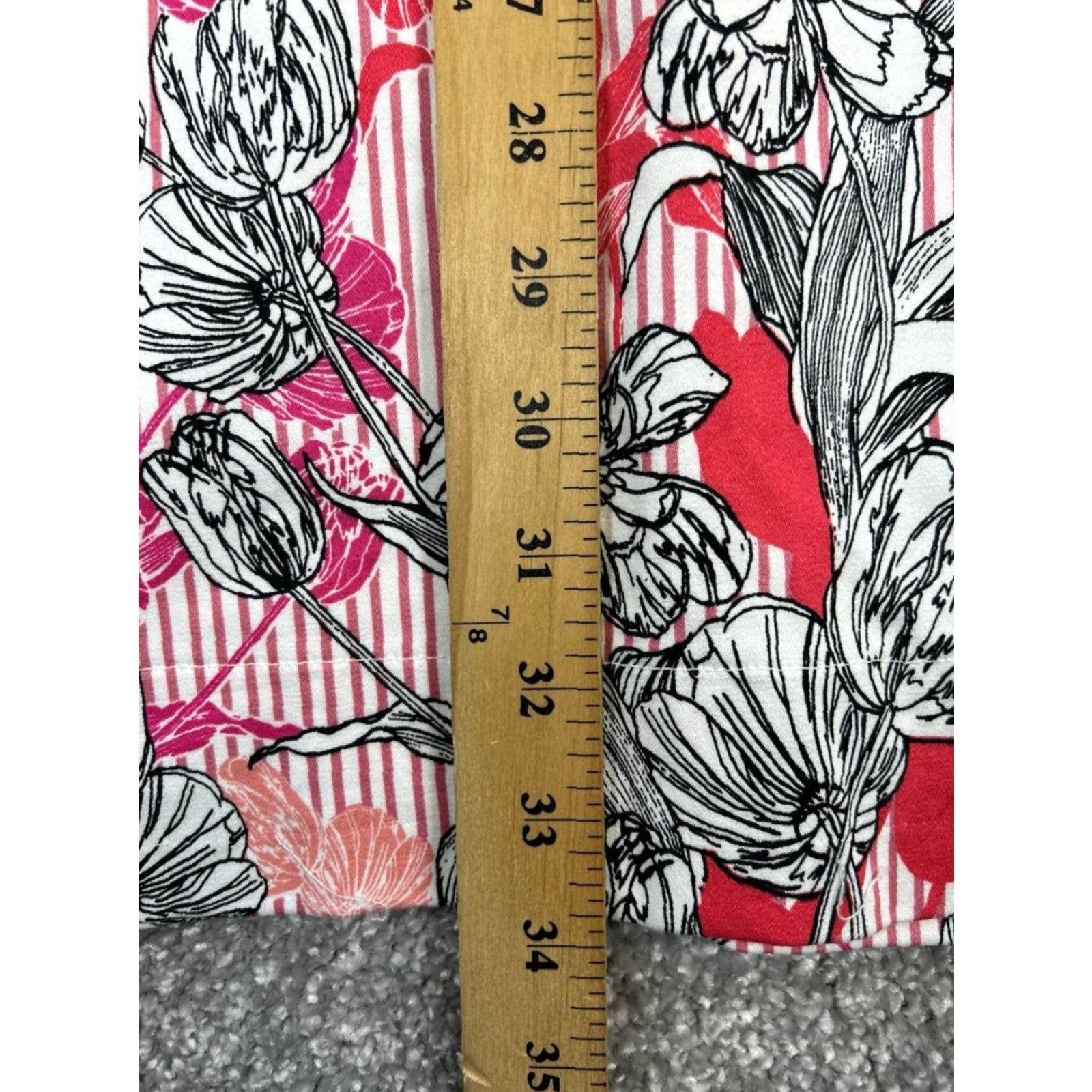 Vintage Pappagallo Dress Womens 10 Pink Black Floral Cotton Tunic Dress Size L / US 10 / IT 46 - 8 Thumbnail