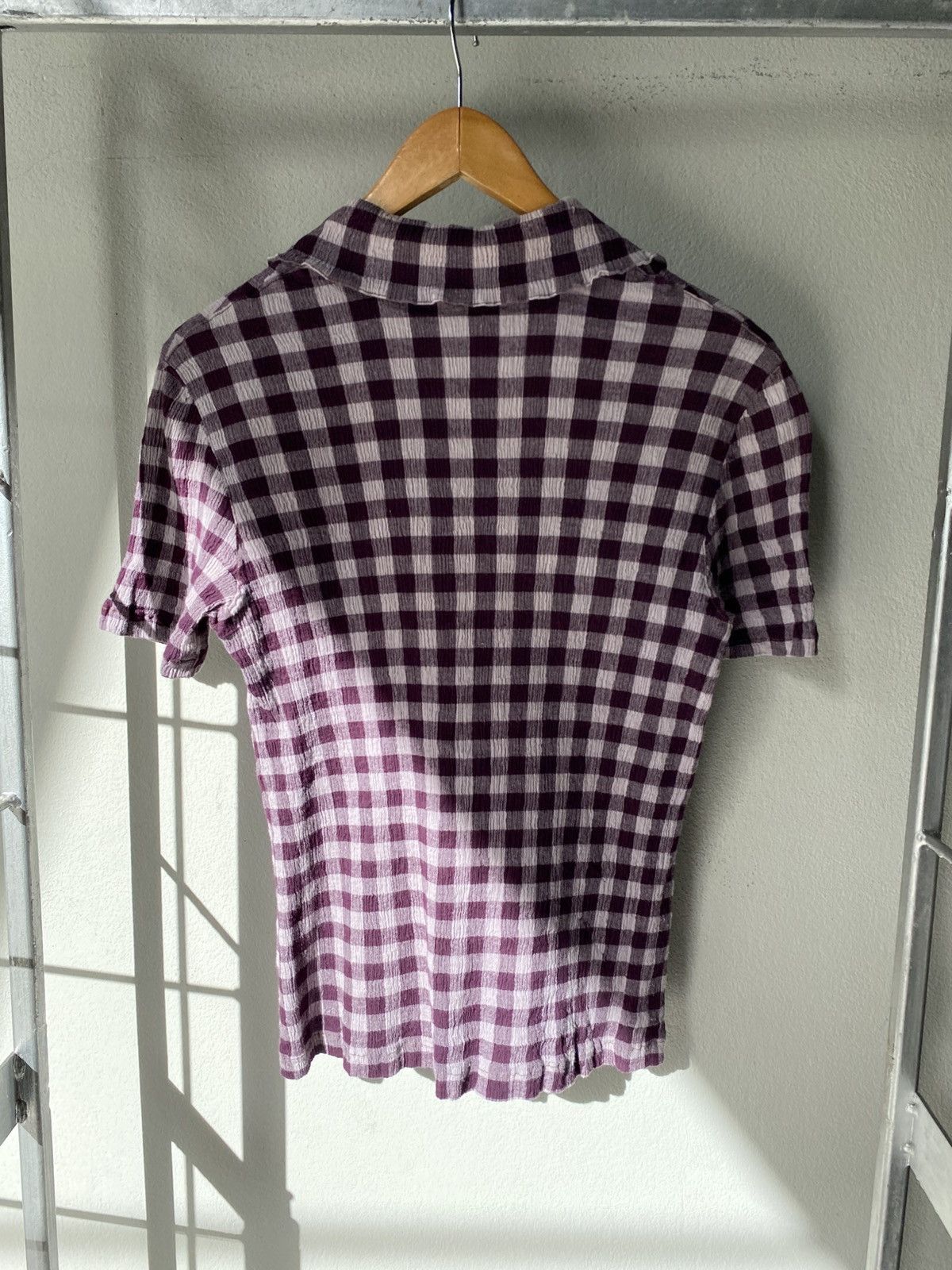 Tsumori Chisato TSUMORI CHISATO Purple Plaid Button-Down Pleated Top Size M / US 6-8 / IT 42-44 - 8 Thumbnail