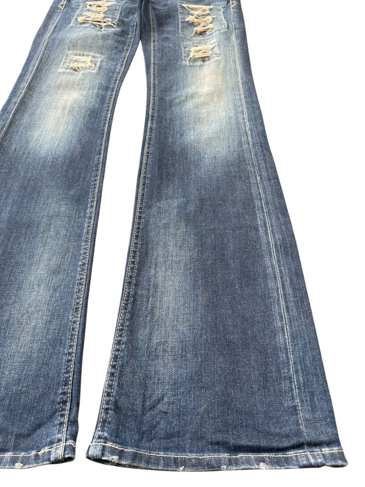 Hysteric Glamour Vintage Japanese Brand Rusty Distressed Low Rise Flare Jeans Size 31" - 7 Thumbnail