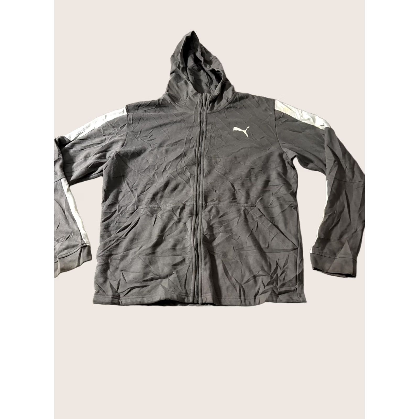 Puma PUMA Hoodie Mens M Gray Full Zip Logo Sweatshirt Sleeve Stripe Athletic Hoodie Mens Gray Full Zip Logo PUMA Size US M / EU 48-50 / 2 - 1 Thumbnail