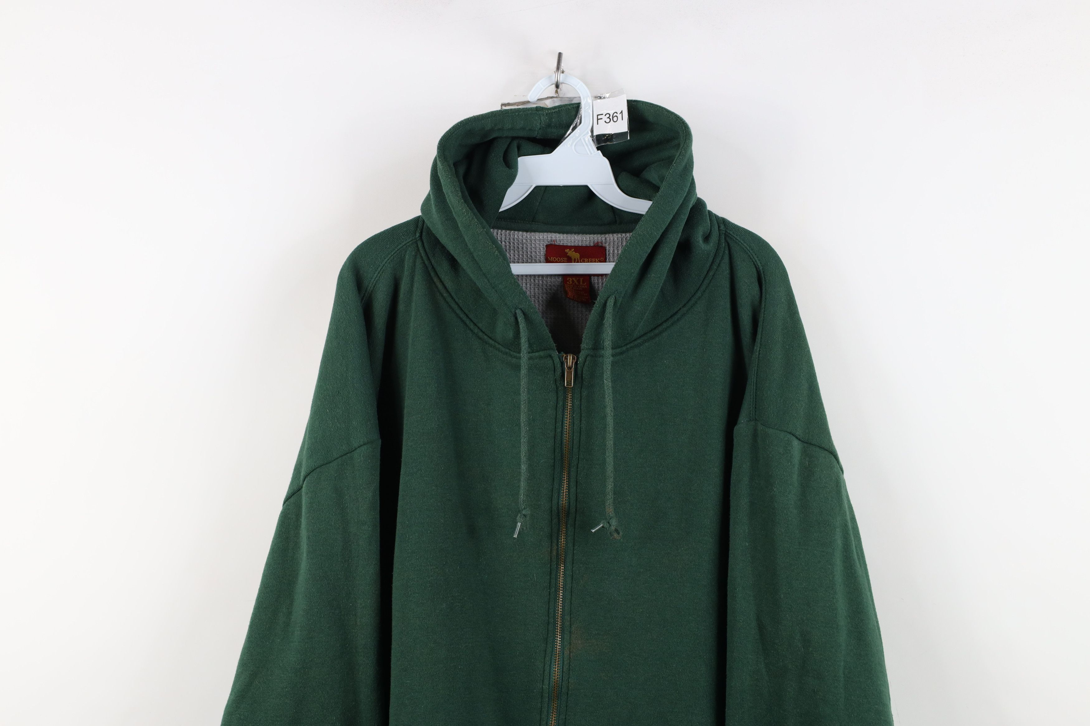 Vintage Vintage 90s Streetwear Waffle Knit Lined Blank Hoodie Size US XXL / EU 58 / 5 - 2 Thumbnail