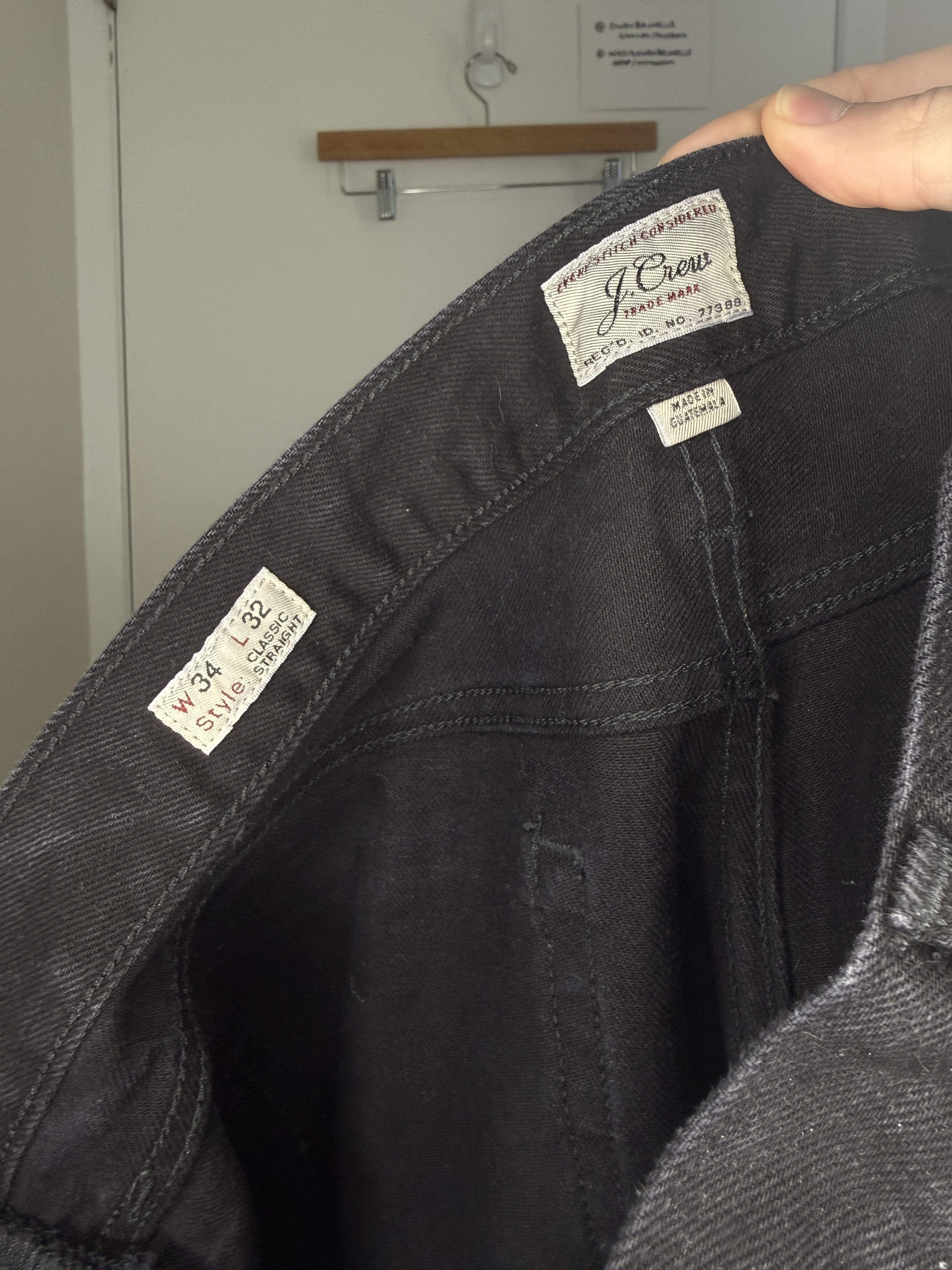 J.Crew J.Crew Classic Straight Black Denim Jeans 34x33 Size US 34 / EU 50 - 3 Thumbnail