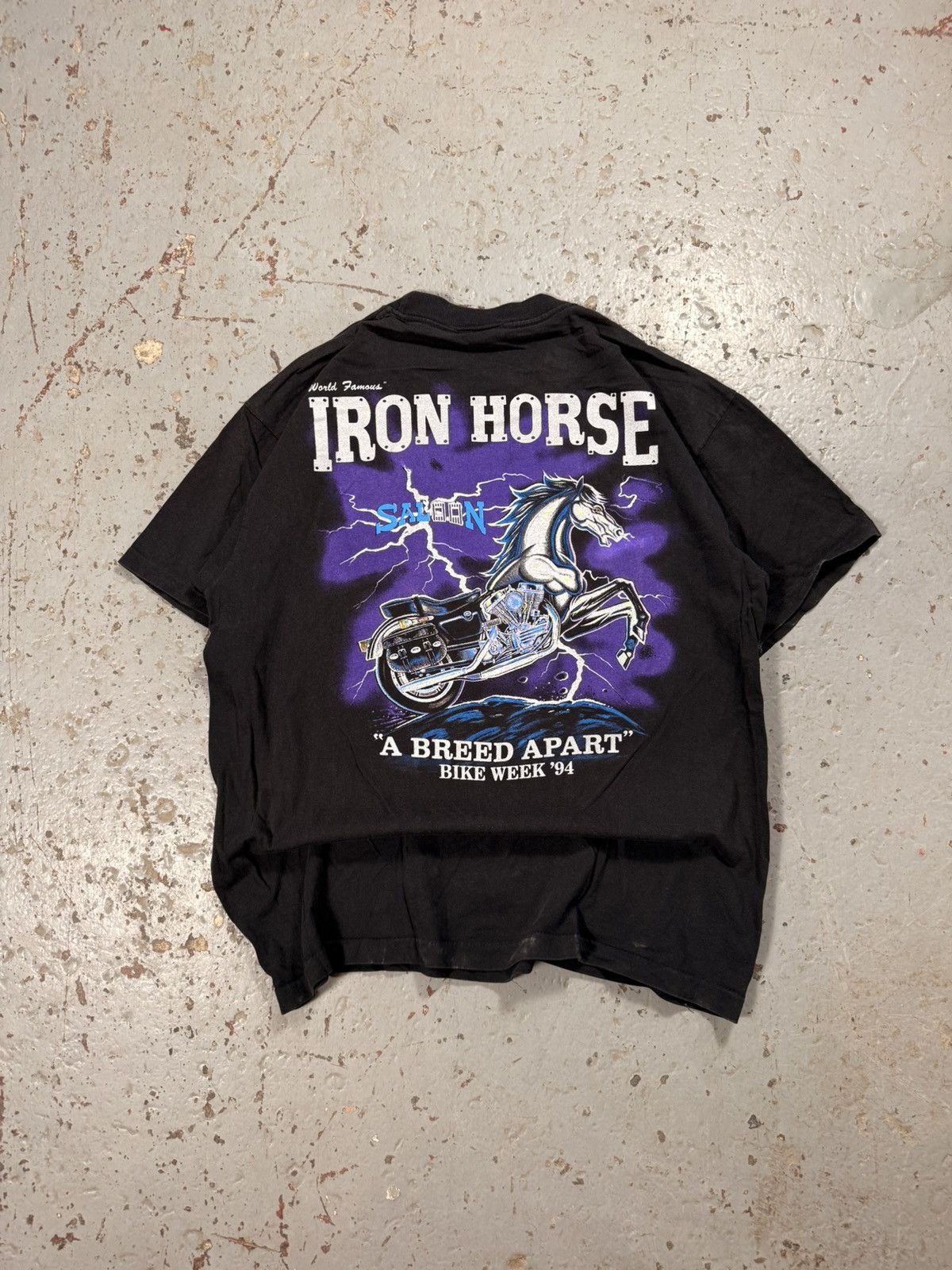 Vintage Vintage Iron Horse Biker Lightning Tee Size US XL / EU 56 / 4 - 1 Thumbnail