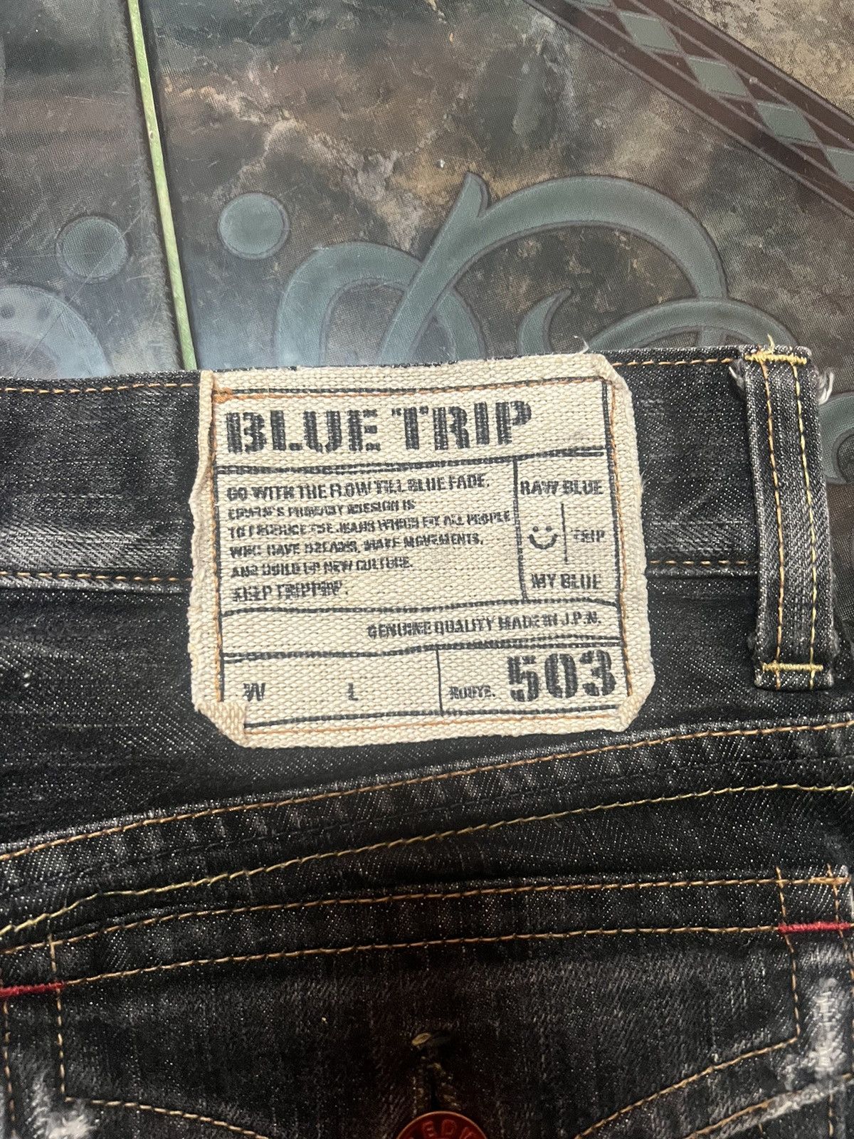 Japanese Brand FLARED💥RARE COLOUR EDWIN 503 DISTRESSED DENIM PANT Size US 29 - 8 Thumbnail