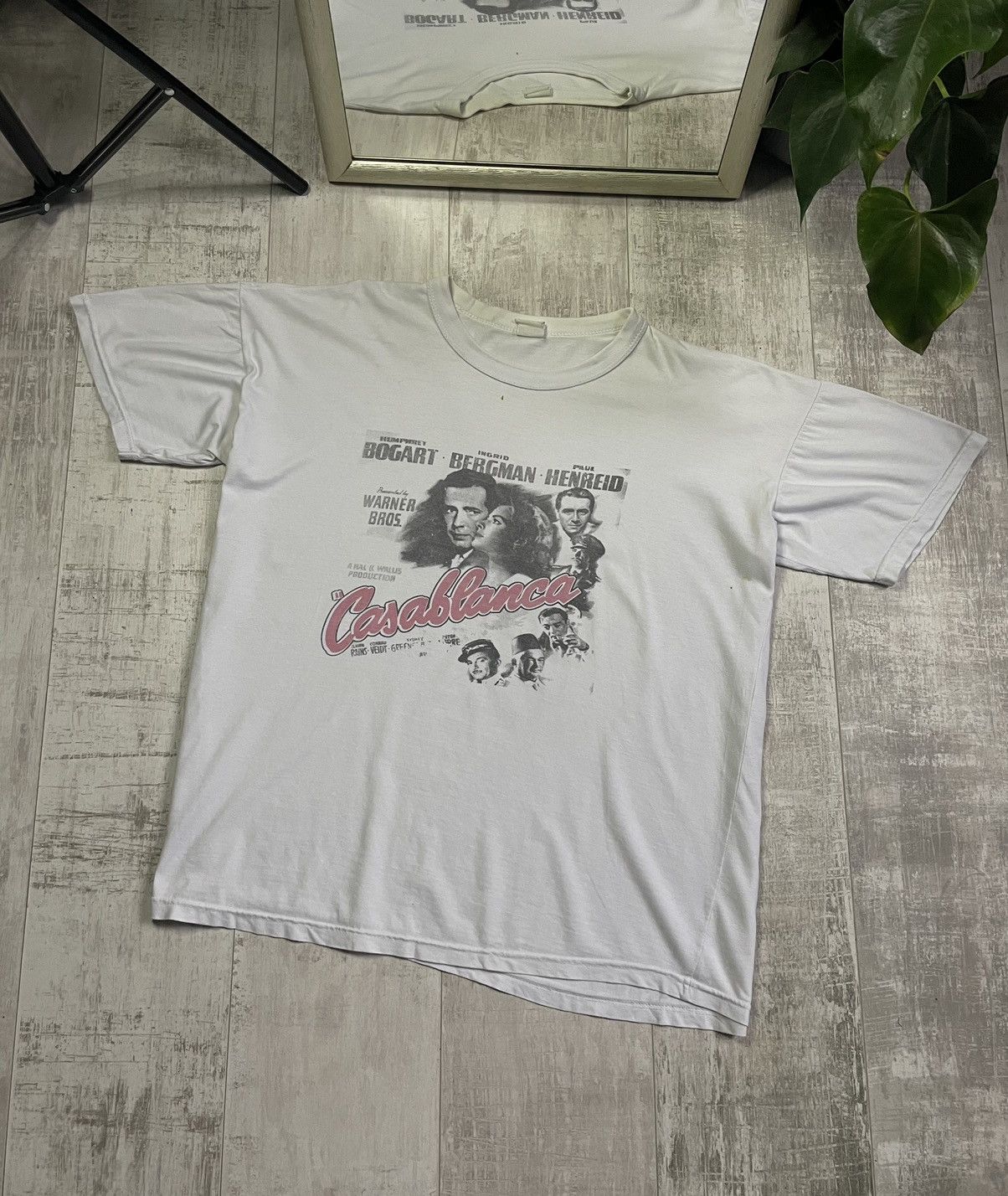 Vintage 80’s Casablanca Movie Promo T-Shirt White RARE